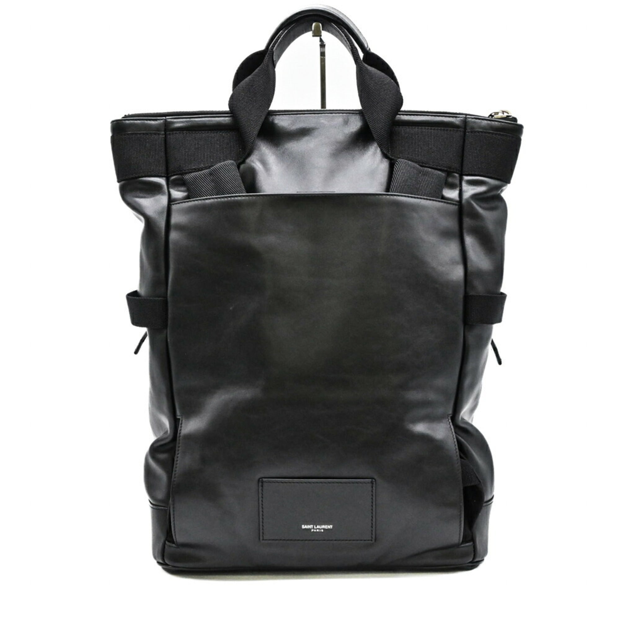 Yves Saint Laurent Black Pvc Backpack (Pre-Owned)