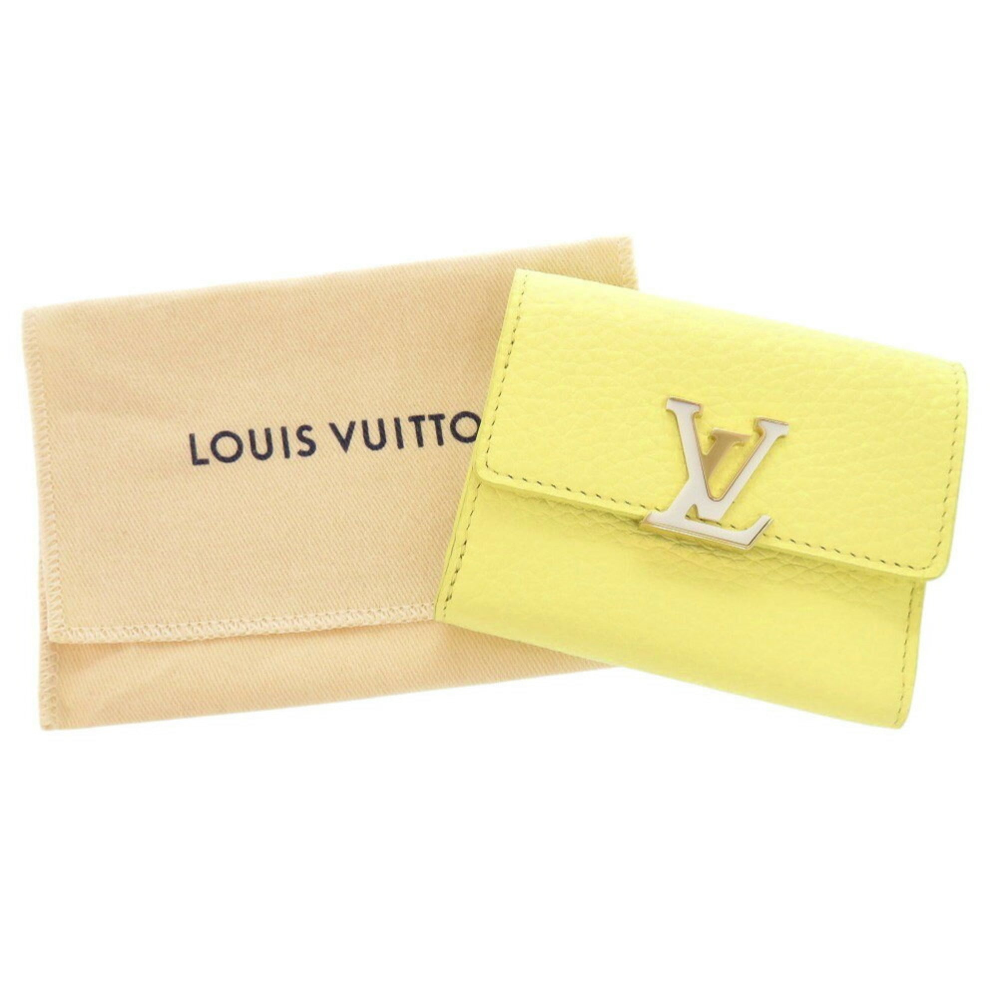 Louis Vuitton Yellow Leather Wallet (Tri-Fold) (Pre-Owned)