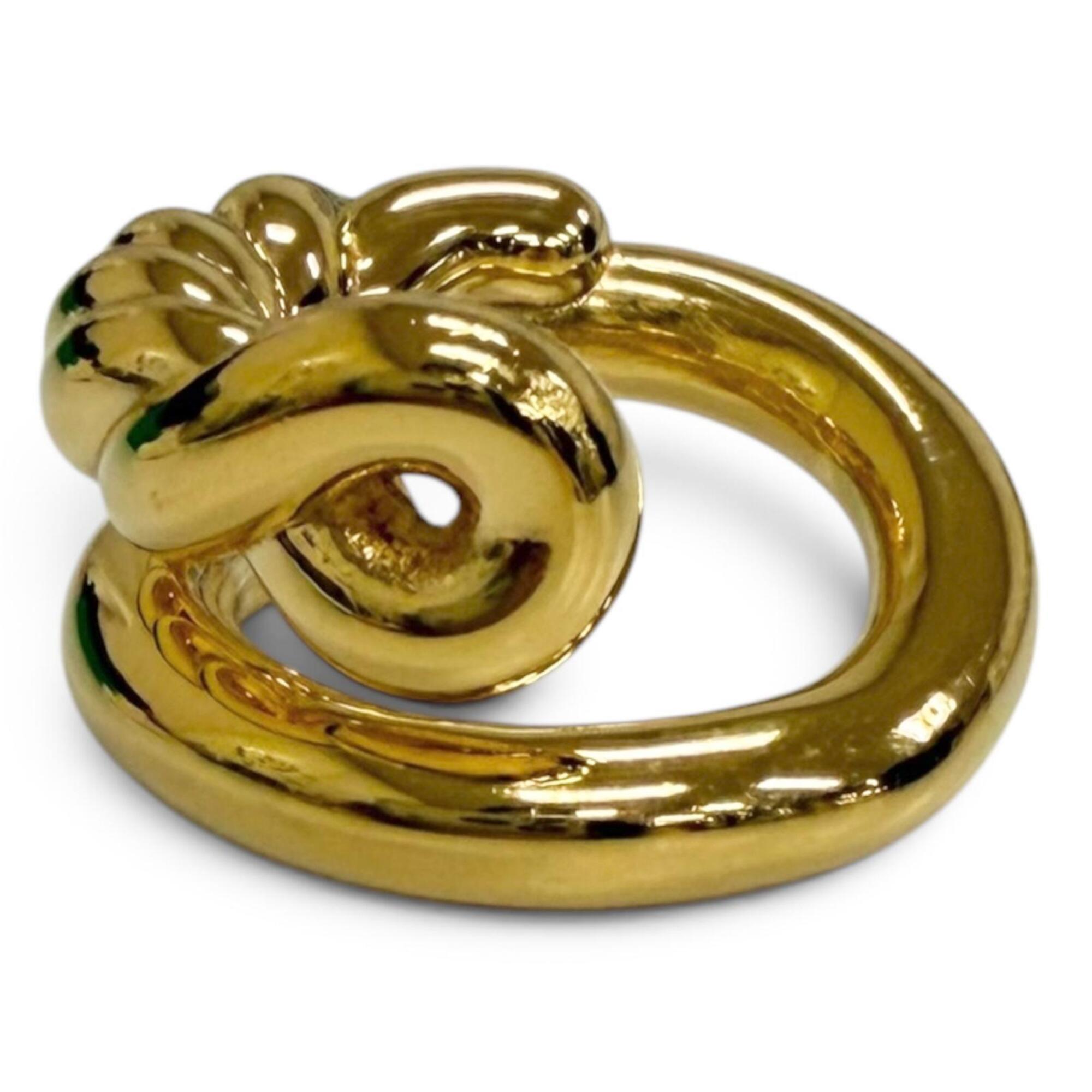Bottega Veneta Gold Silver 925 Band Ring (Pre-Owned)