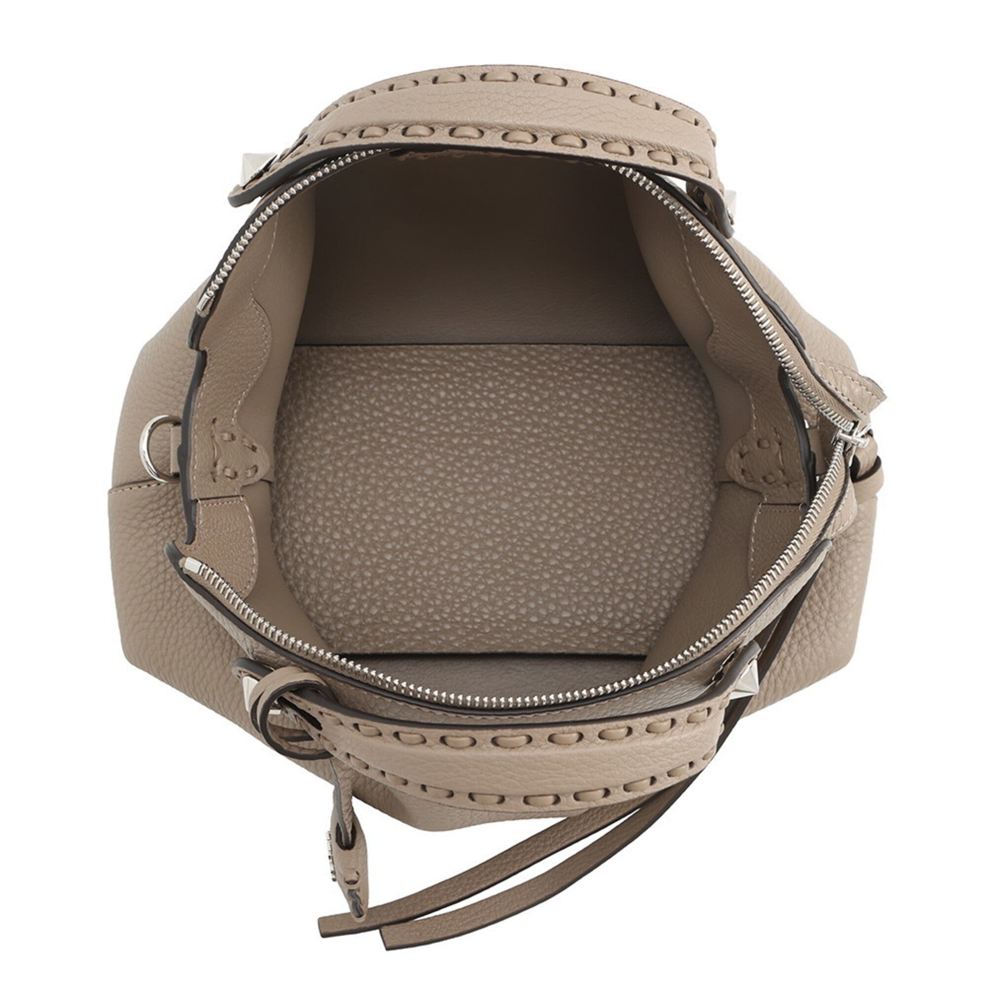 Fendi By The Way Grayish Leather Handbag (Pre-Owned)