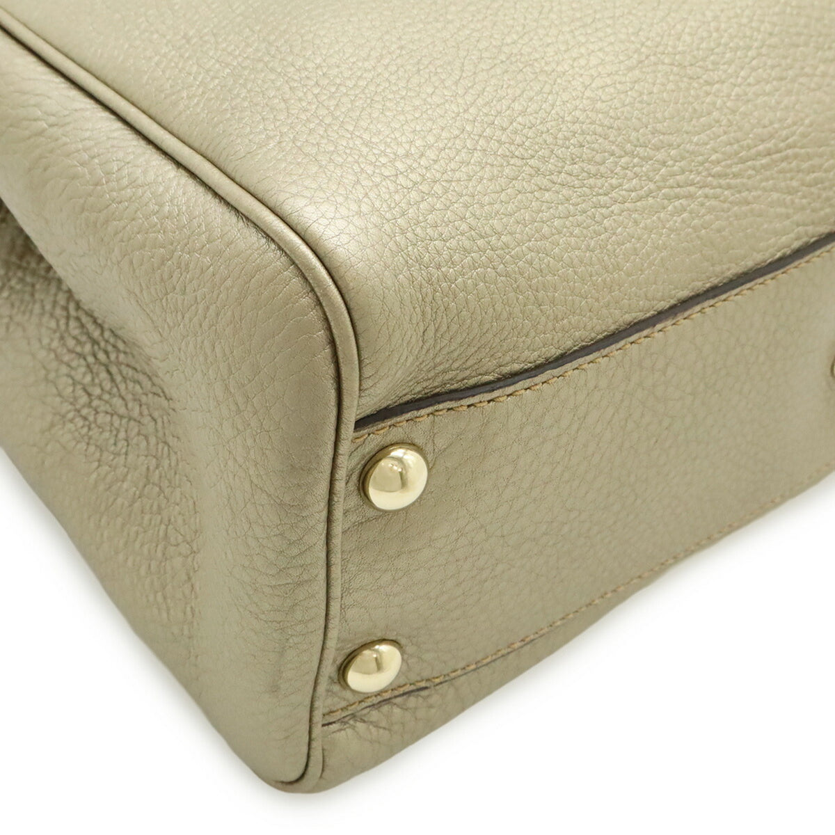 Gucci Champagne Gold Bamboo Leather Handbag Shoulder Bag (Pre-Owned)