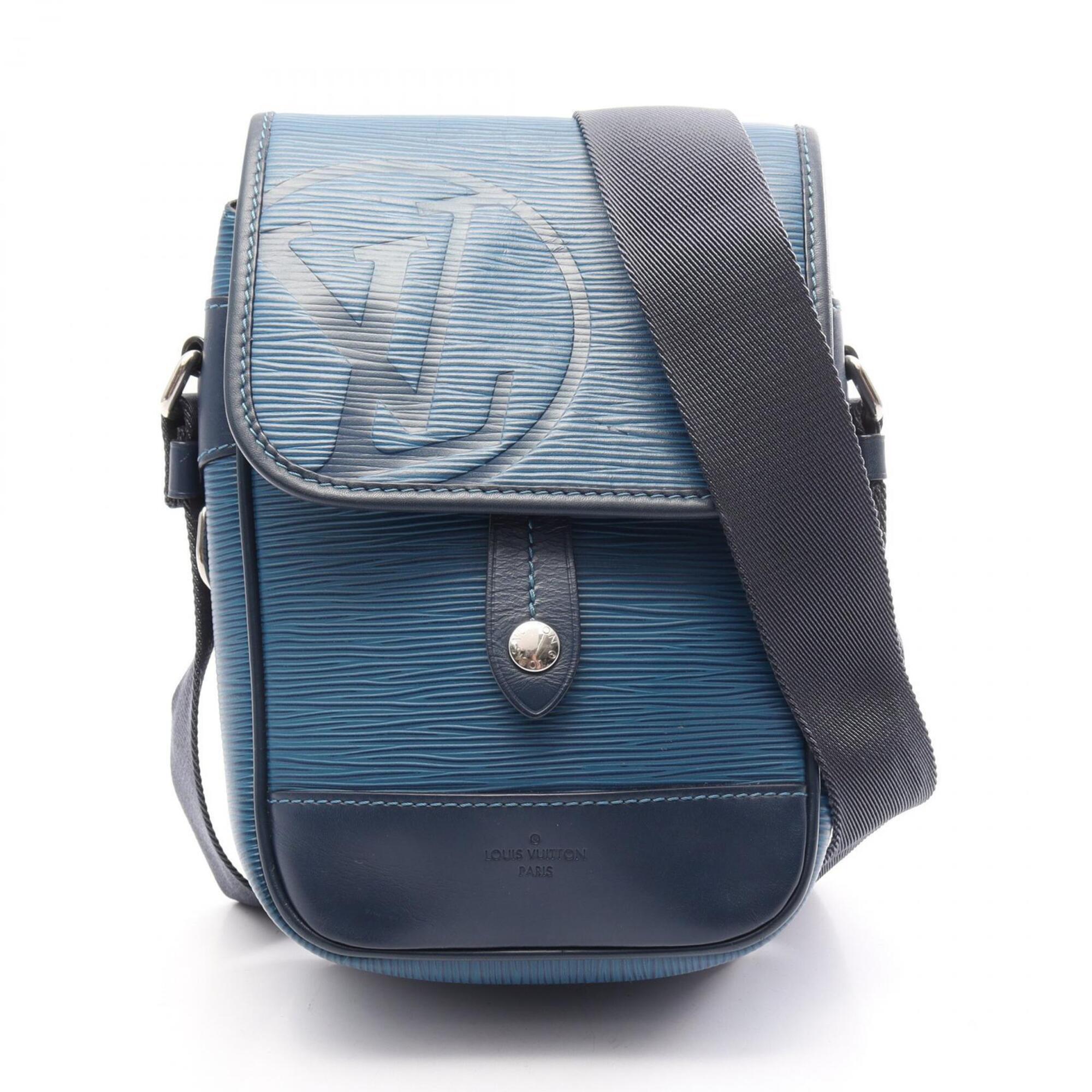 Louis Vuitton Blue Leather Handbag Shoulder Bag (Pre-Owned)