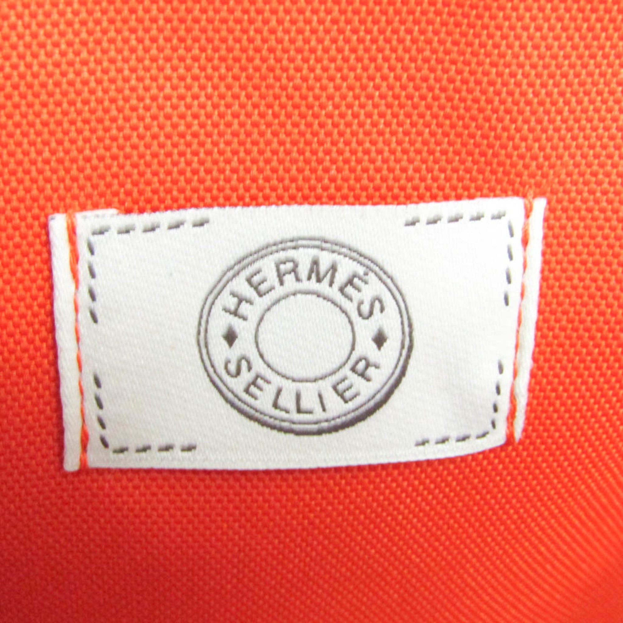 Hermes Navy Toile Chevron Leather Backpack (Pre-Owned)