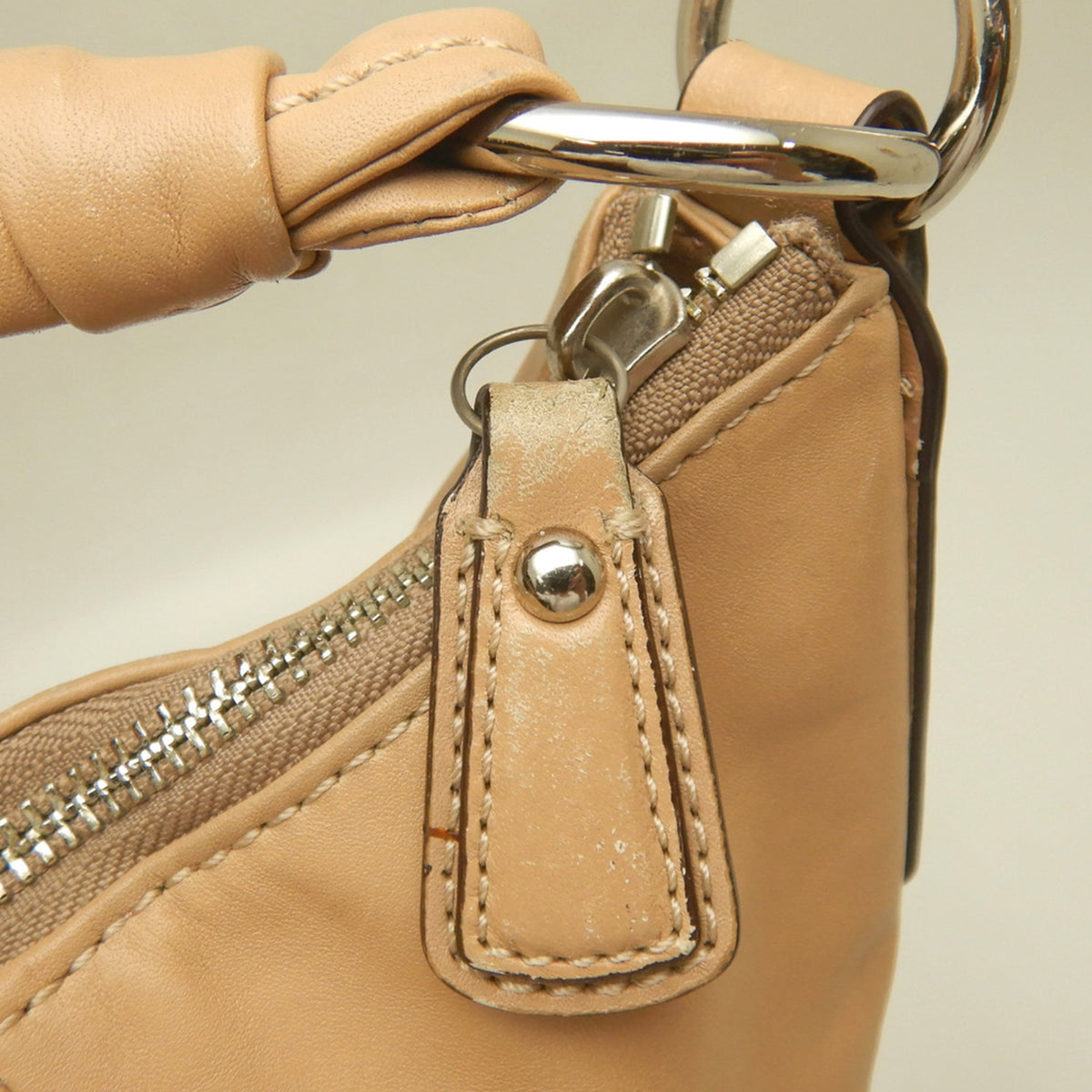 Coach Kristin Beige Leather Shoulder Bag (Pre-Owned)