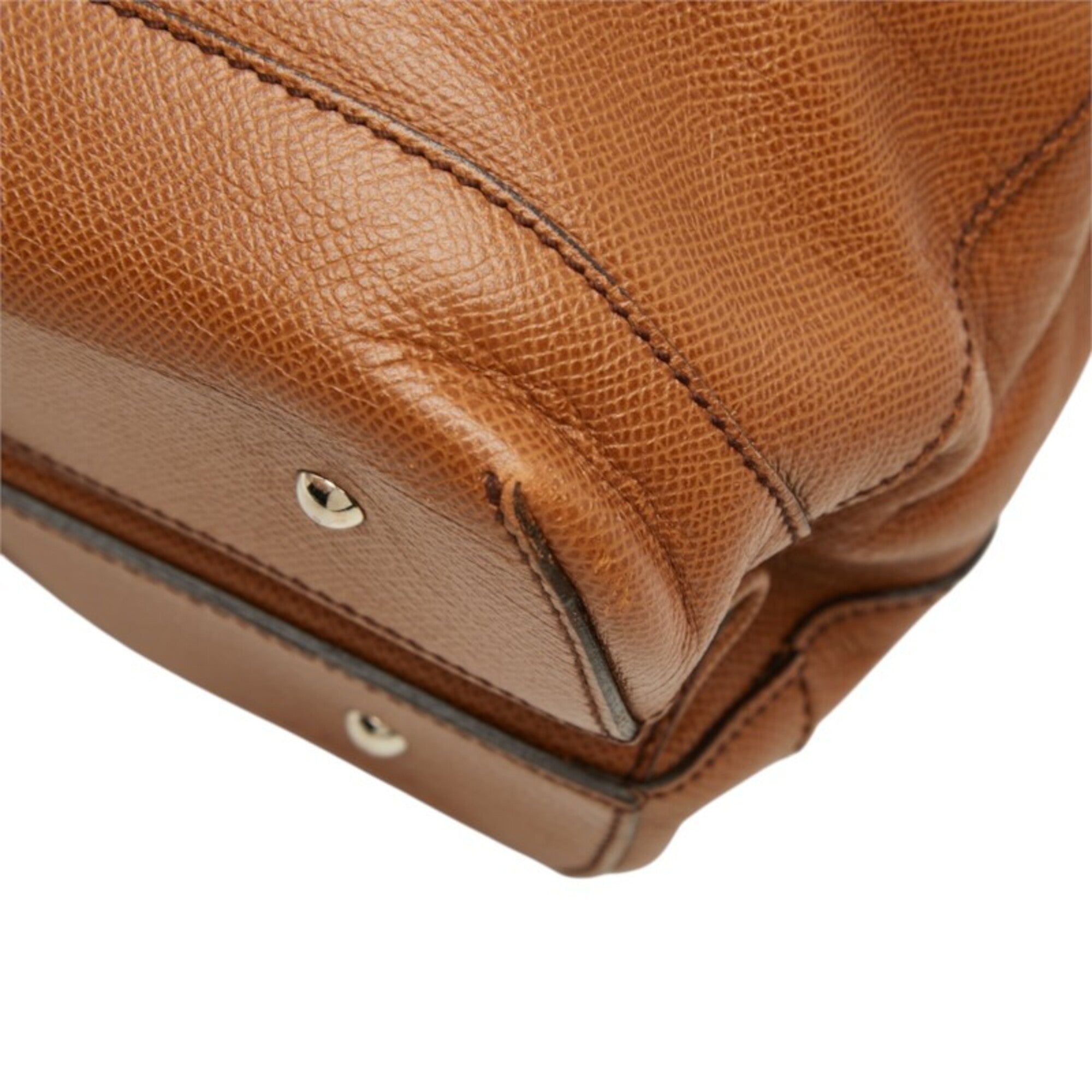 Salvatore Ferragamo Brown Leather Shoulder Bag Tote Bag (Pre-Owned)
