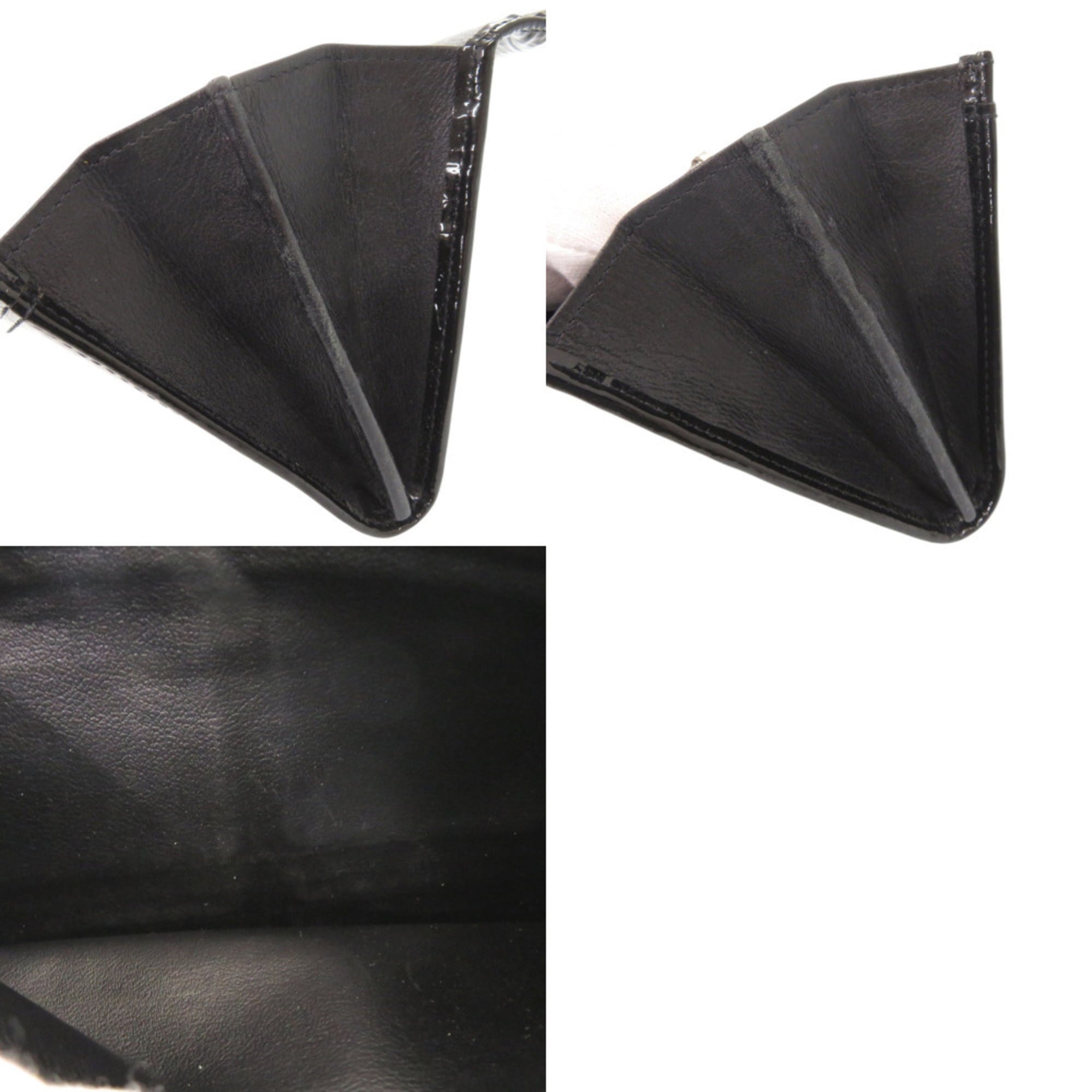 Cartier Happy Birthday Black Patent Leather Long Wallet (Bi-Fold) (Pre-Owned)