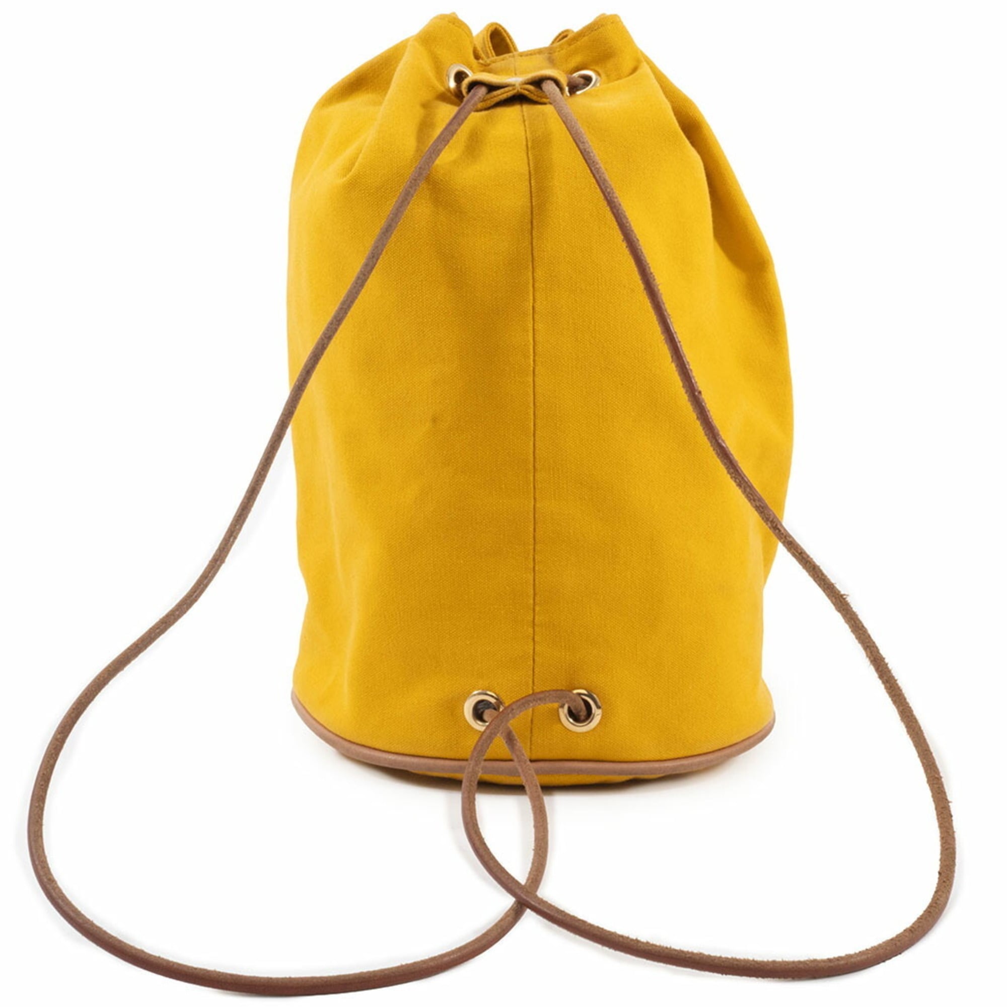 Hermes Polochon Mimil Yellow Cotton 100% Shoulder Bag (Pre-Owned)