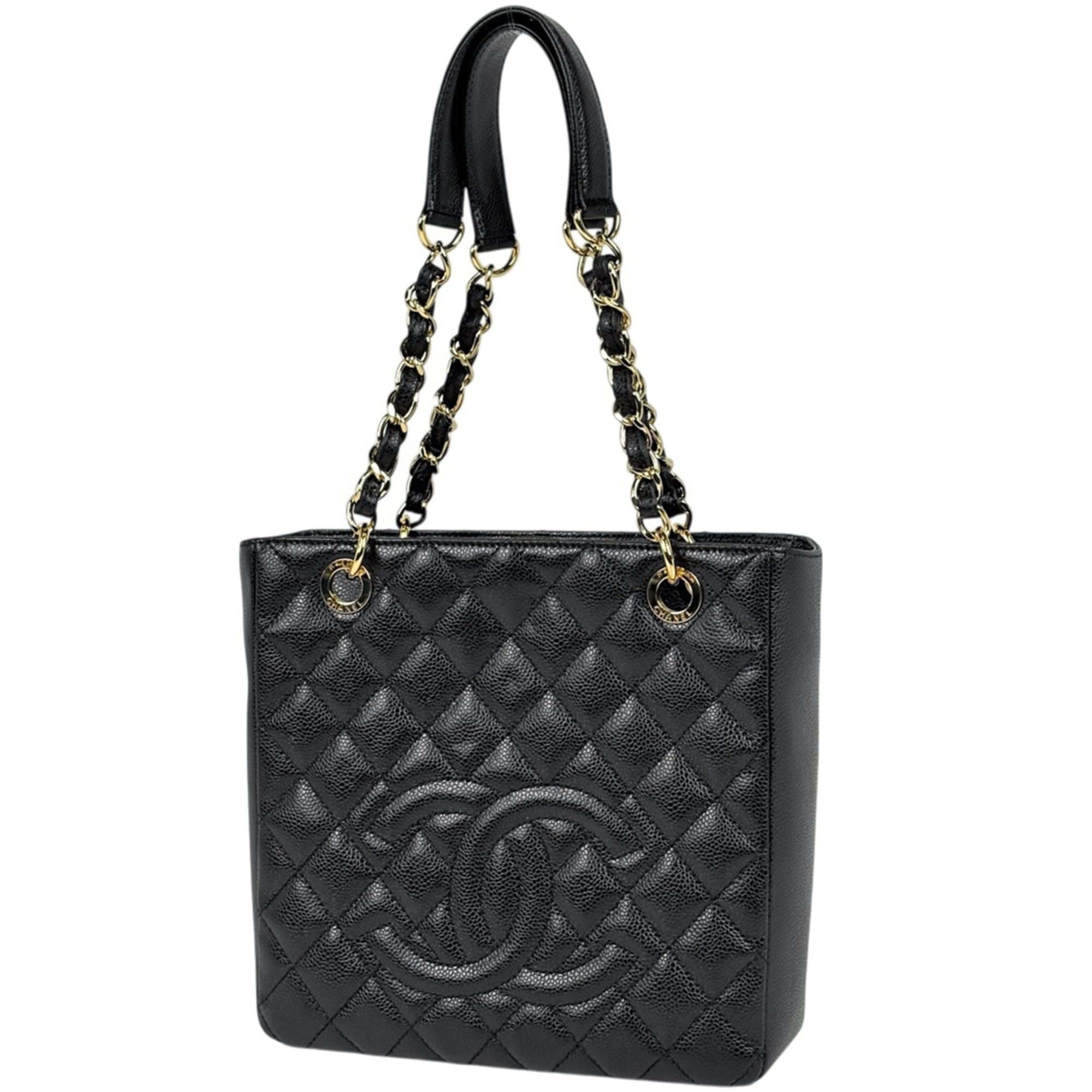 Chanel Matelasse Black Grained Calfskin Tote Bag (Pre-Owned)