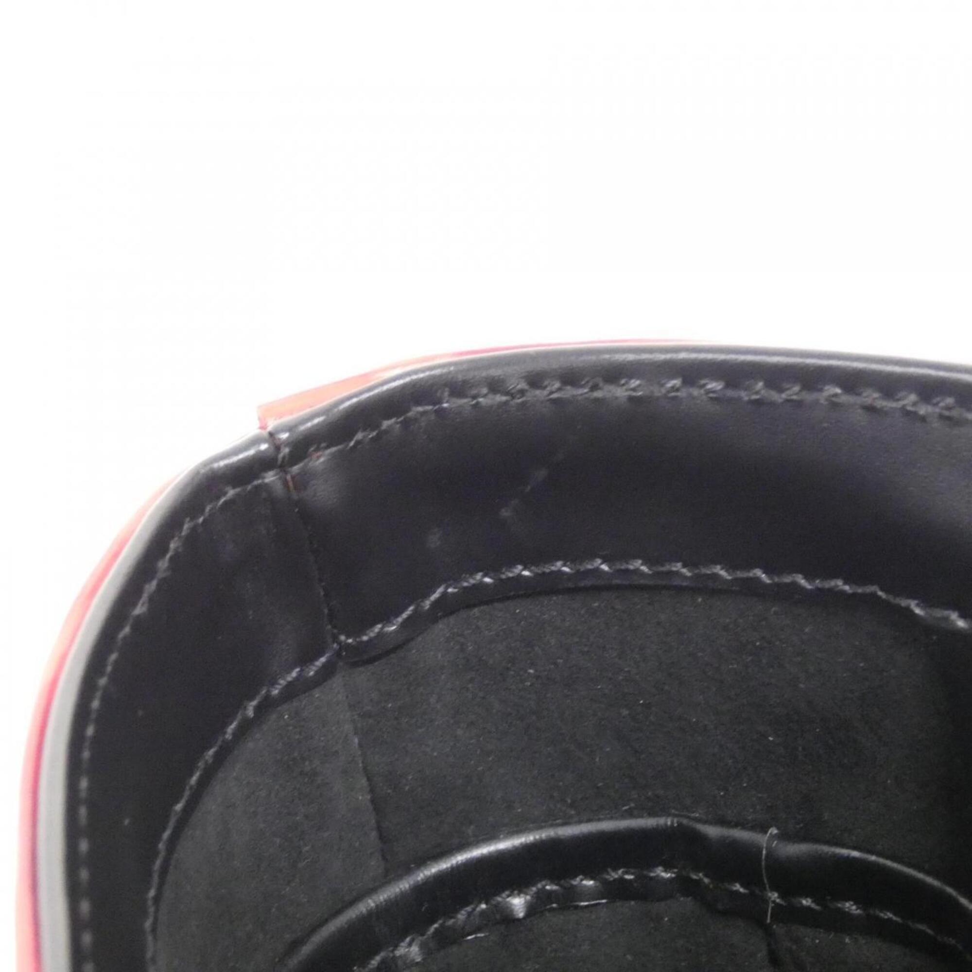 Louis Vuitton Black Red Color Leather Handbag (Pre-Owned)