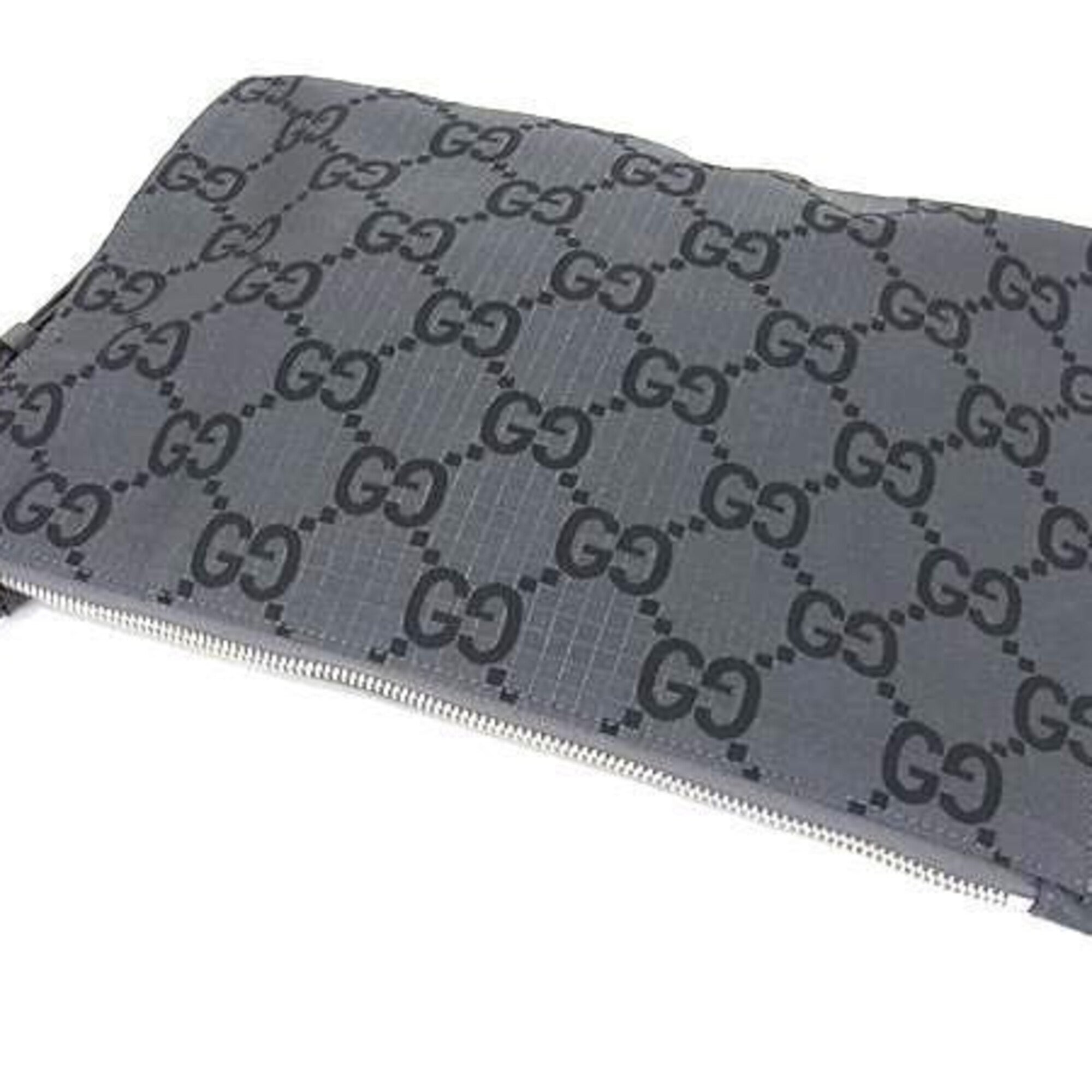 Gucci Gg Canvas Black Gray Gg Canvas Clutch Bag (Pre-Owned)