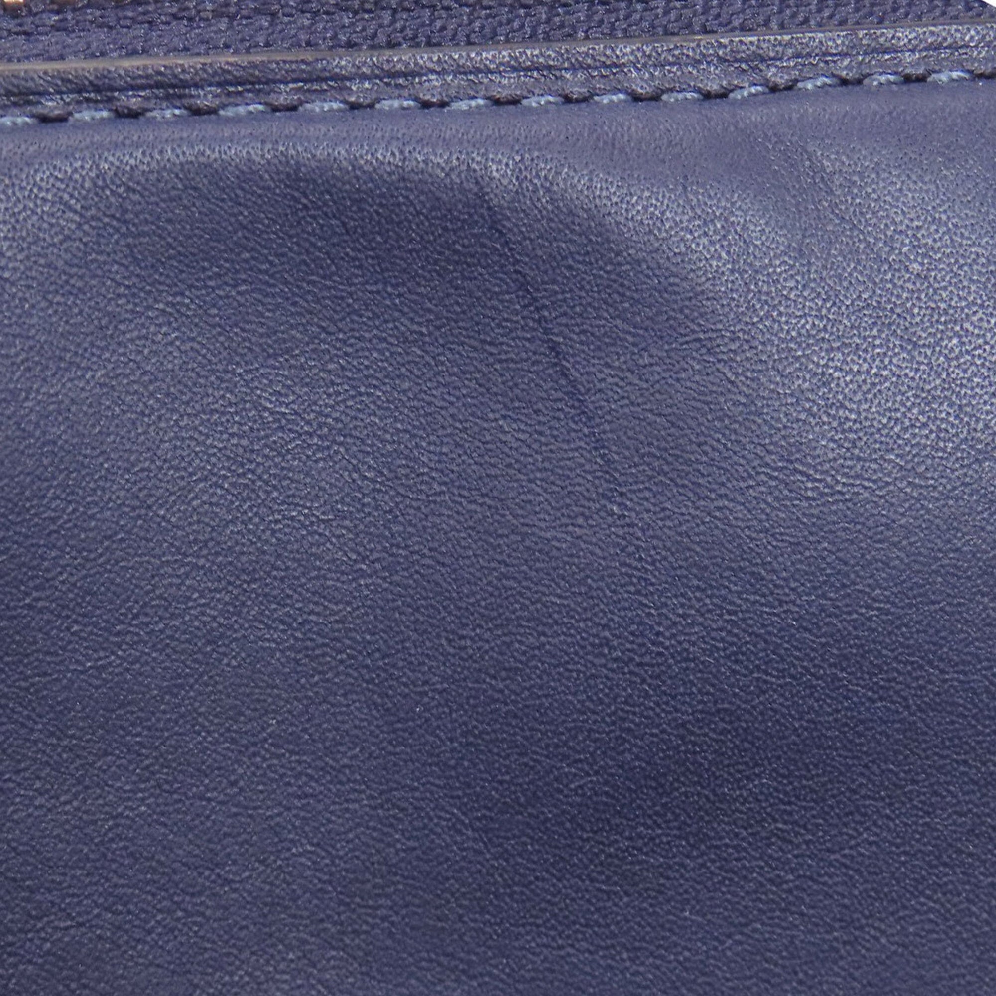 Coach Navy Leather Handbag (Pre-Owned)