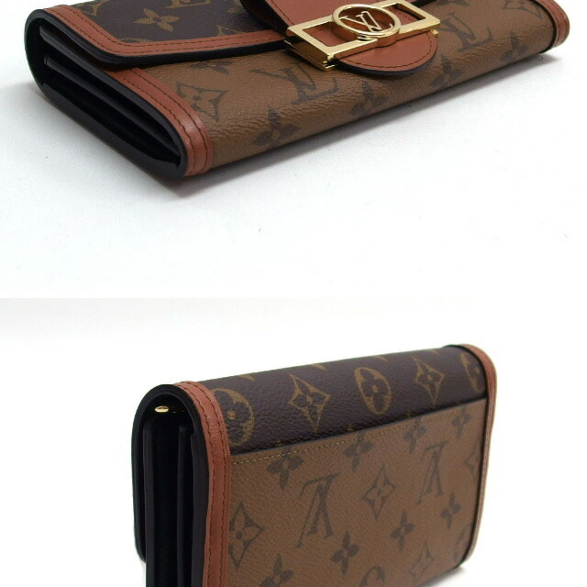 Louis Vuitton Brown Monogram Reverse Canvas Leather Wallet (Bi-Fold) (Pre-Owned)