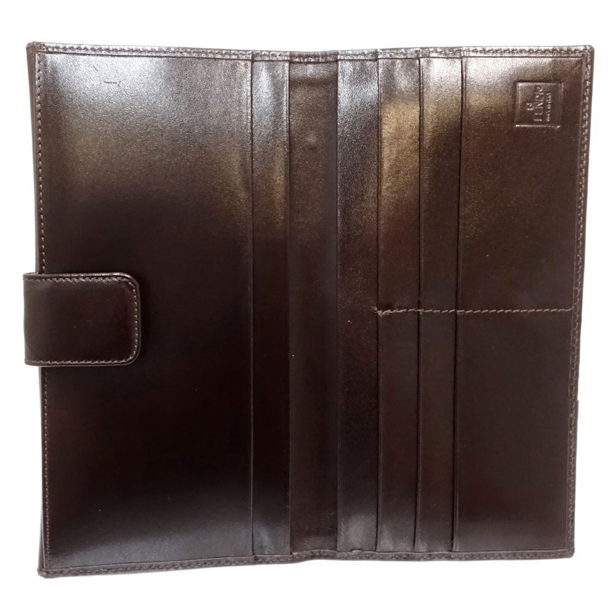 Fendi Zucca Dark Brown Canvas Leather Long Wallet (Bi-Fold) (Pre-Owned)