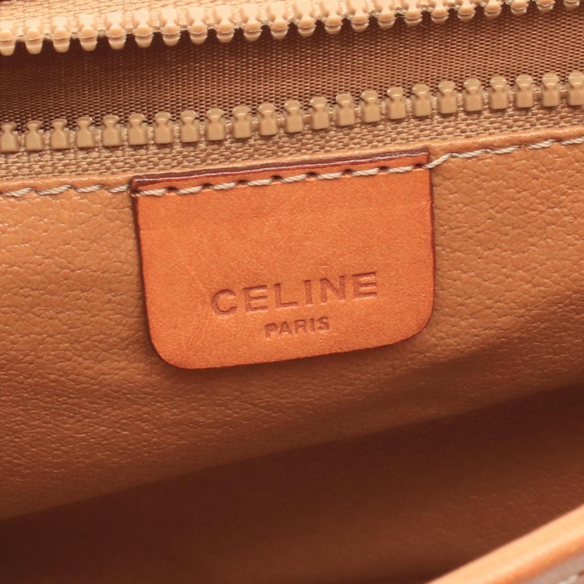 Celine Brown Coated Canvas Pvc Leather Handbag Shoulder Bag (Pre-Owned)