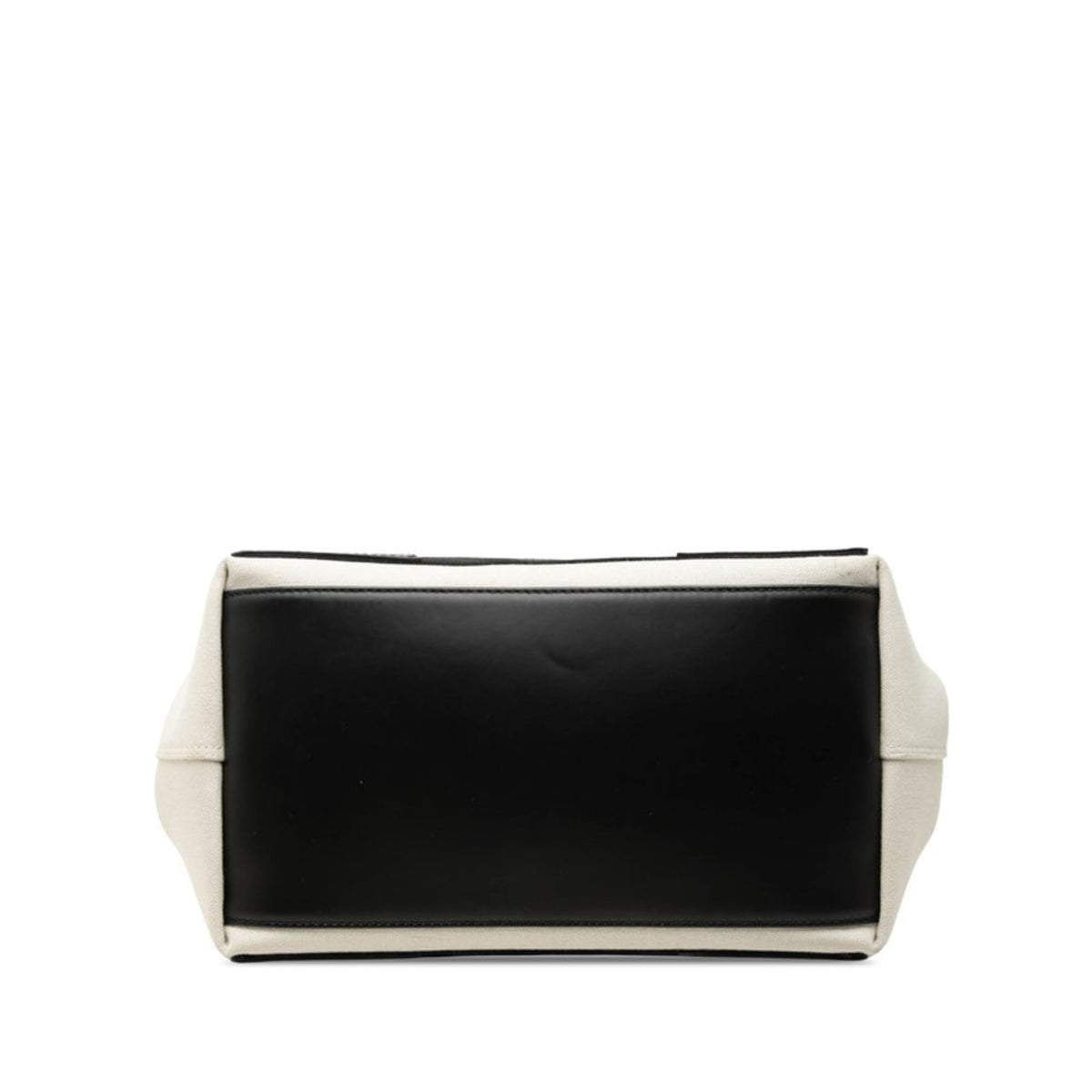 Balenciaga Black Ivory Canvas Leather Handbag Pouch Tote Bag (Pre-Owned)
