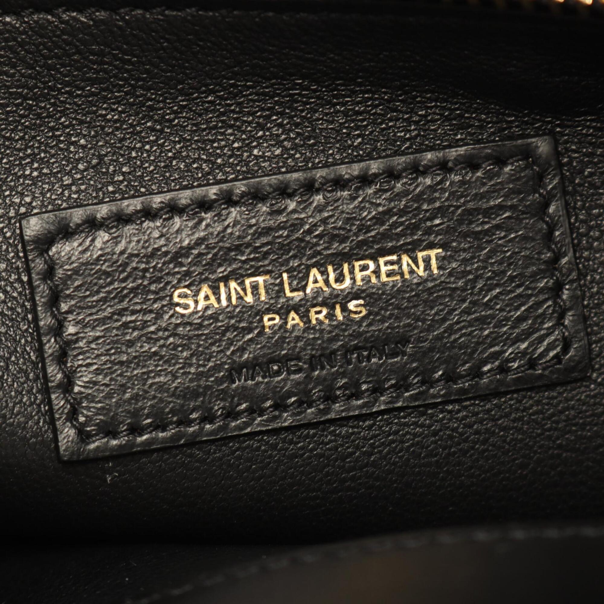 Yves Saint Laurent Black Leather Handbag Tote Bag (Pre-Owned)