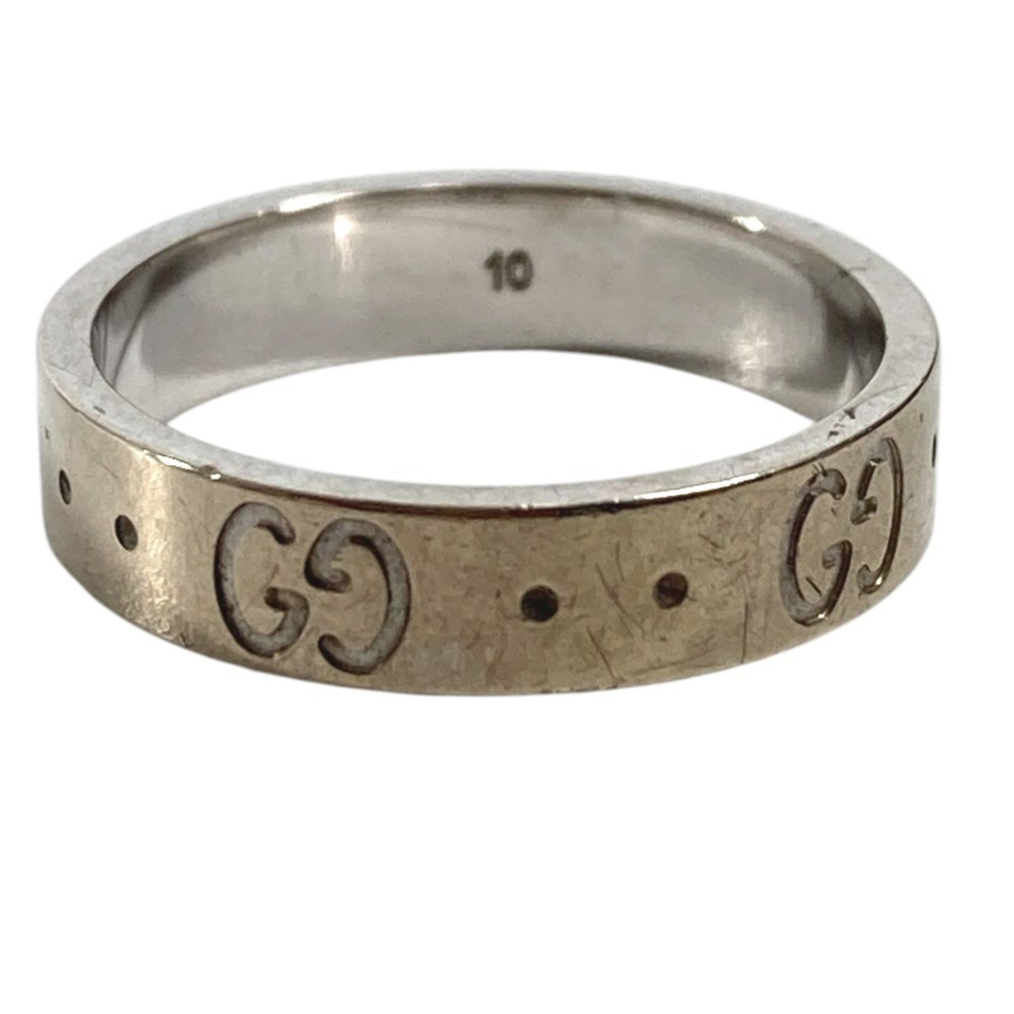 Gucci Silver White Gold (18K) Band Ring (Pre-Owned)