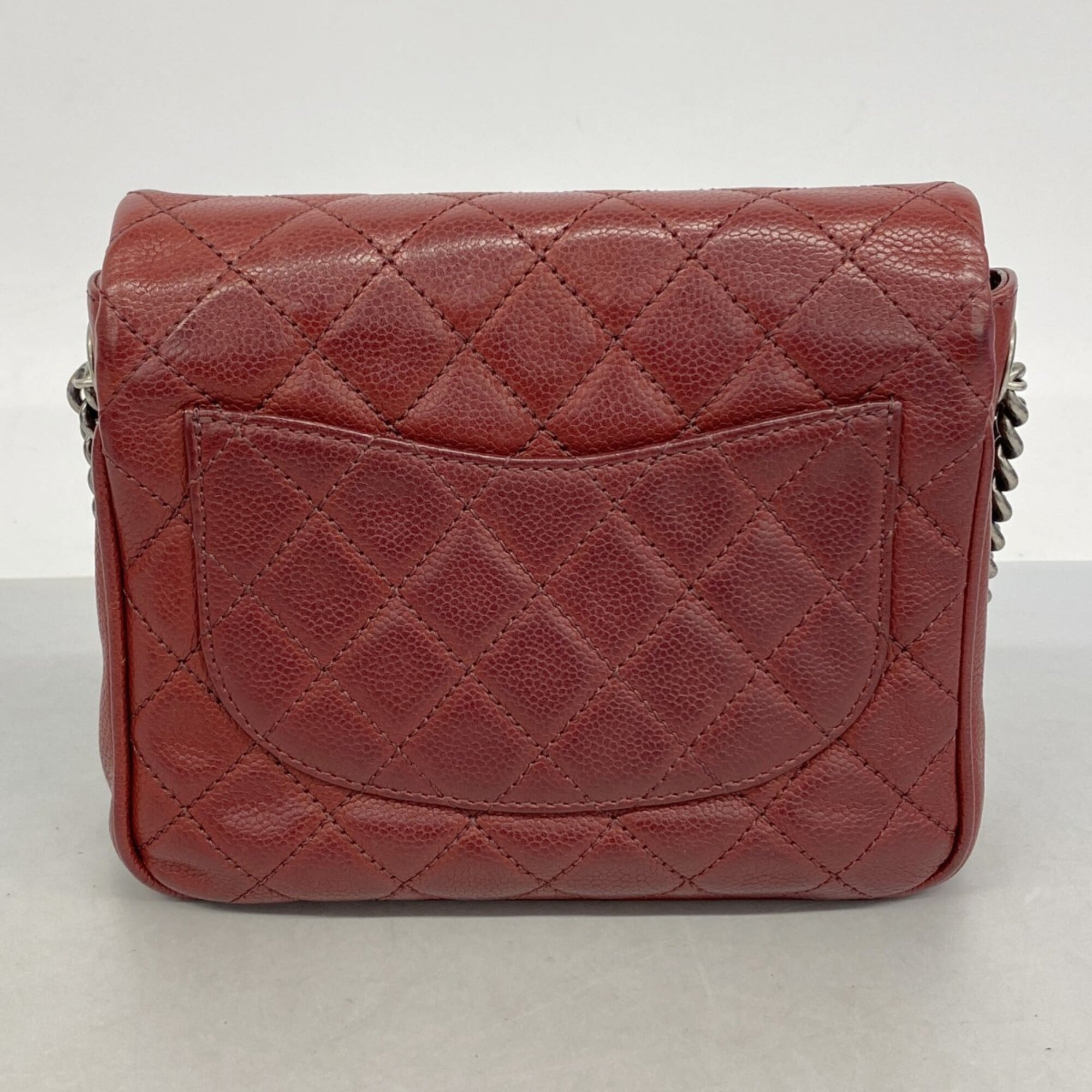 Chanel Bordeaux Grained Calfskin Shoulder Bag (Pre-Owned)