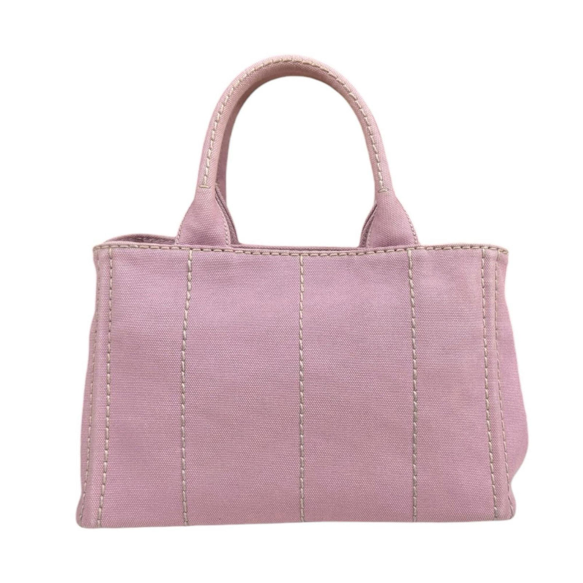 Prada Bianco Pink Canvas Shoulder Bag (Pre-Owned)