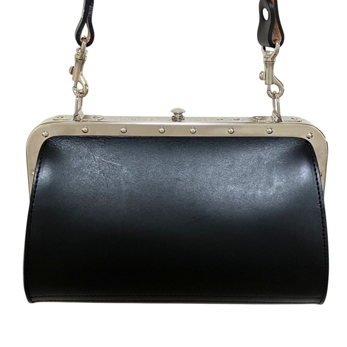 Comme Des Garçons Black Leather Clutch Bag Shoulder Bag (Pre-Owned)