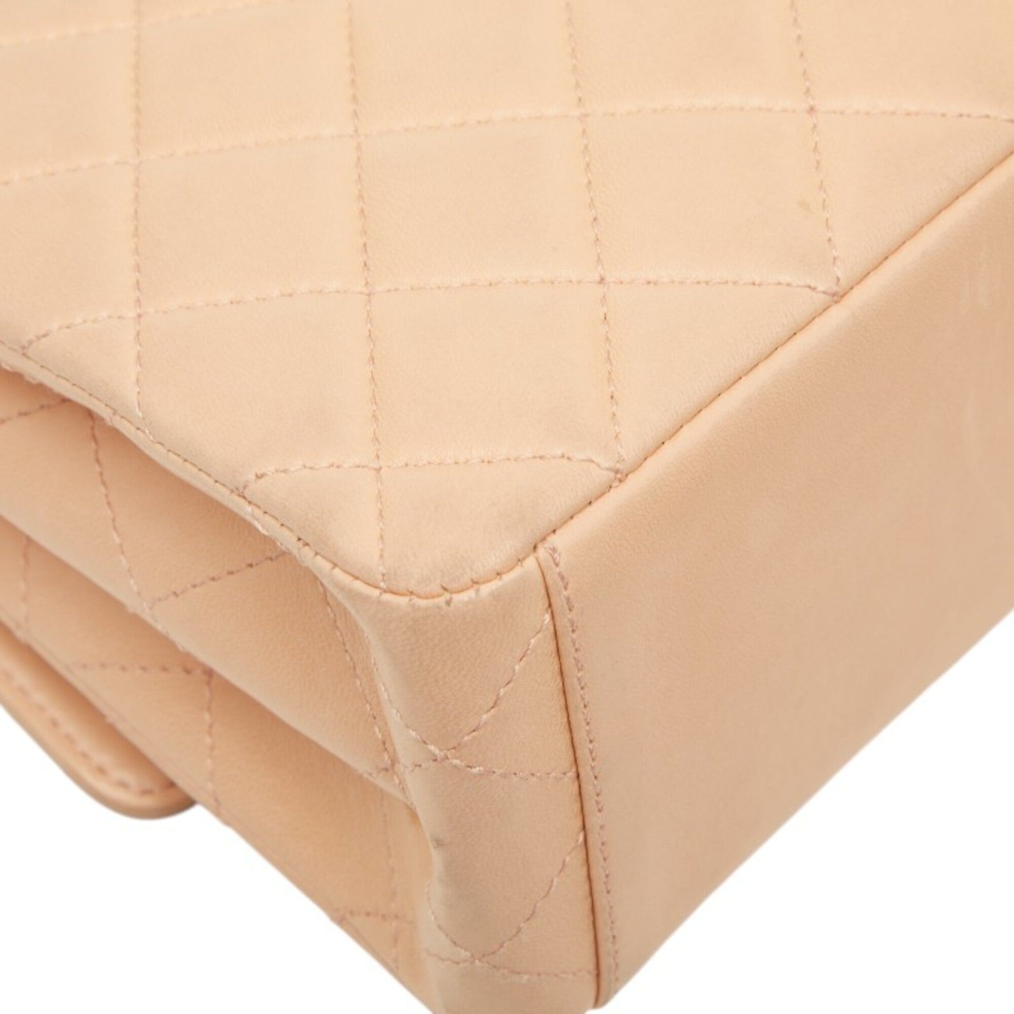 Chanel Beige Pink Leather Plastic Handbag Shoulder Bag (Pre-Owned)
