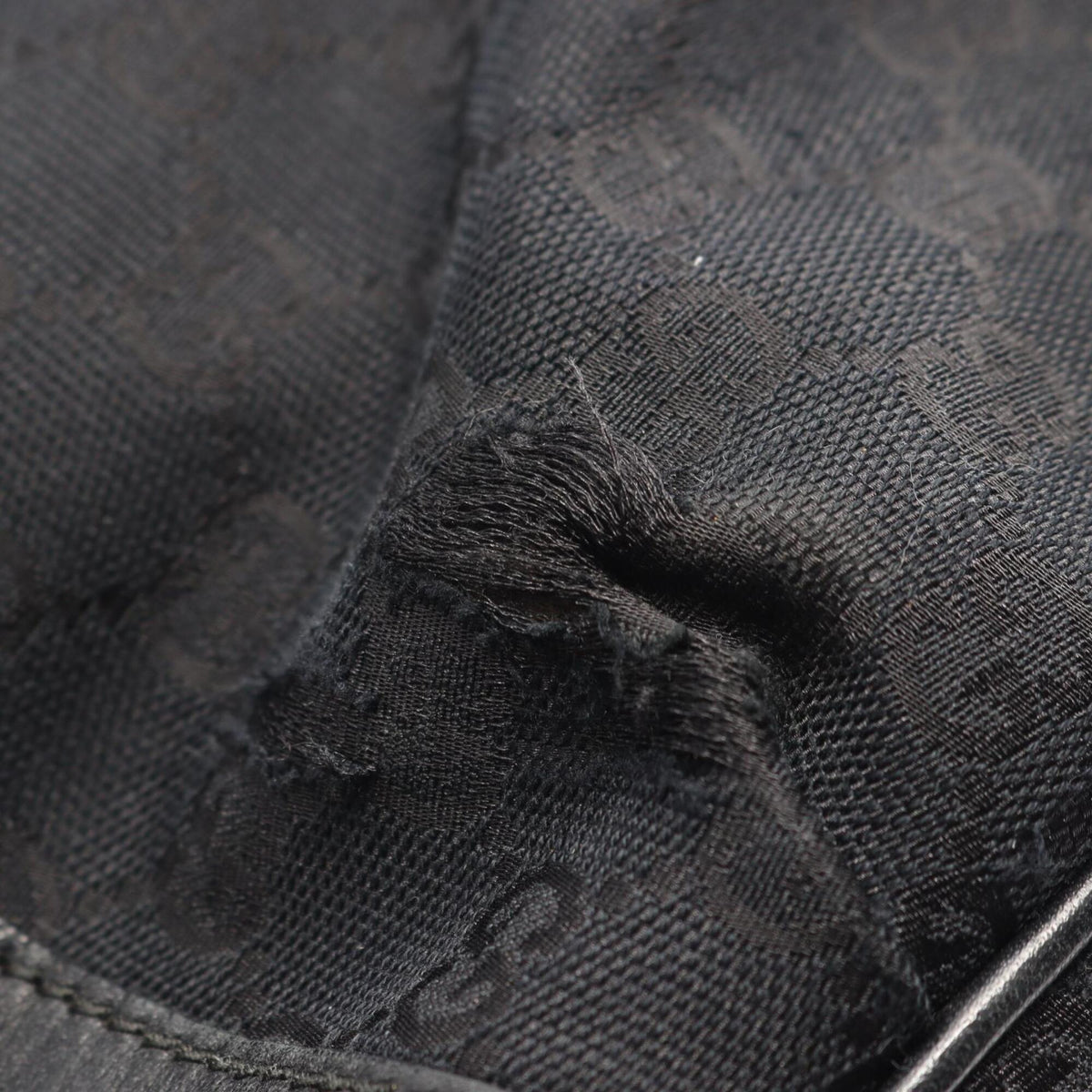 Gucci Black Canvas Leather Handbag Tote Bag (Pre-Owned)