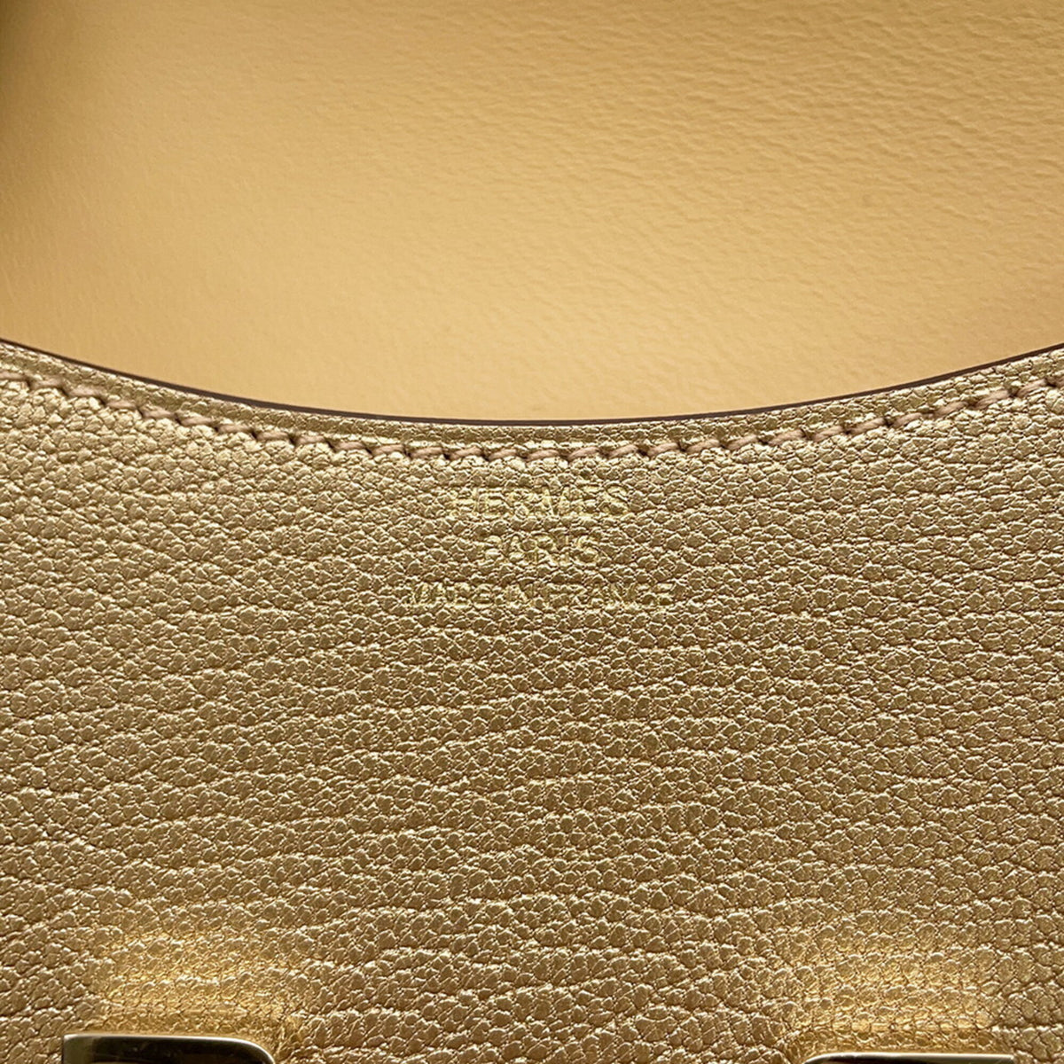 Hermes Champagne Chevre Leather Coin Purse/Coin Case (Pre-Owned)