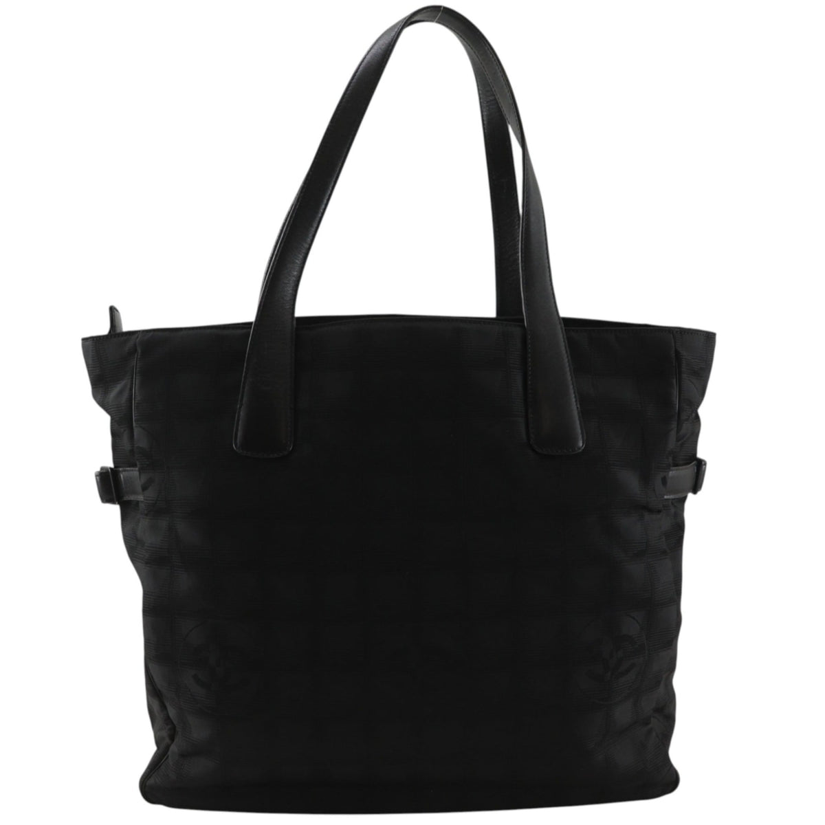 Chanel New Travel Line Black Nylon Canvas Tote Bag Weekend Bag (Pre-Owned)