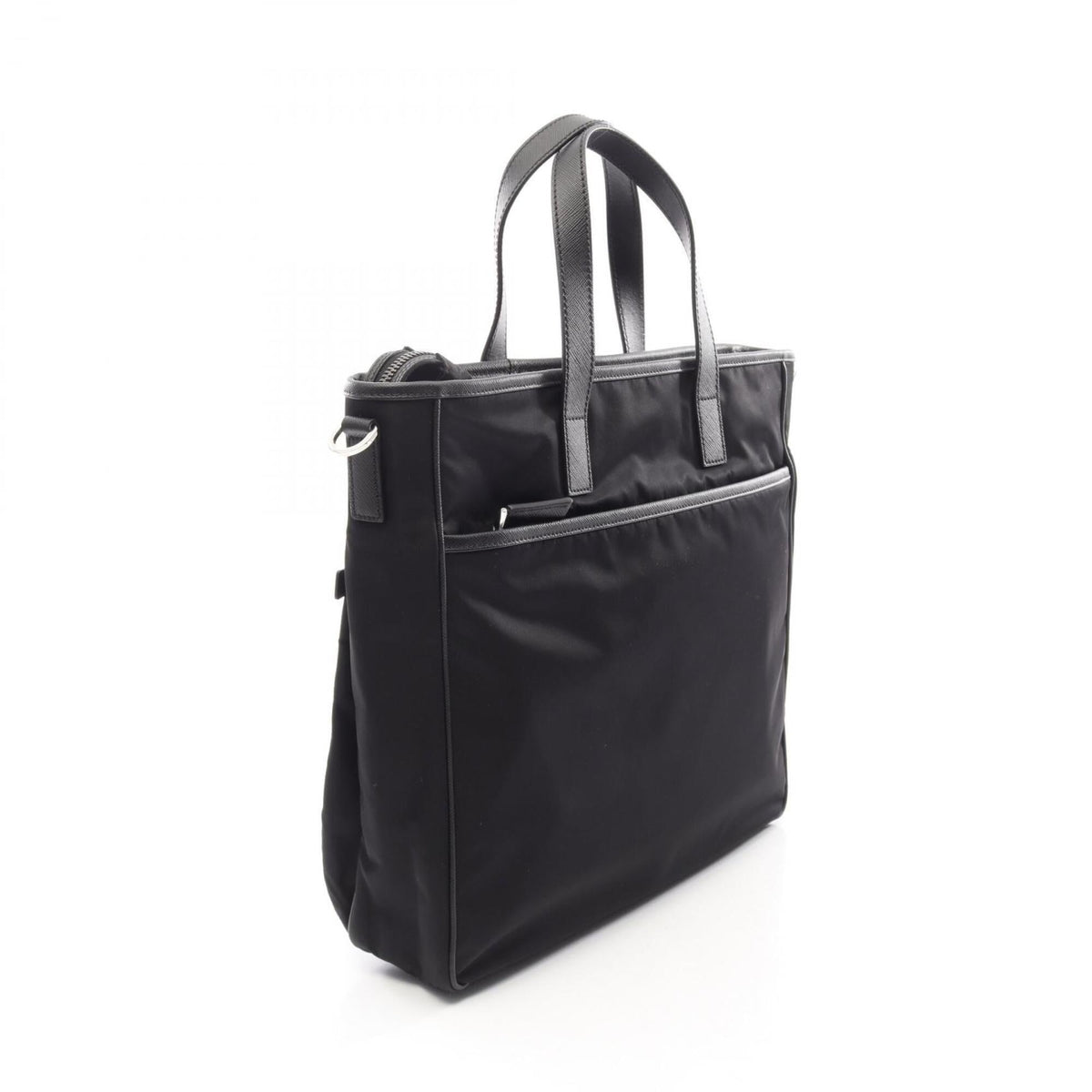Prada Saffiano Black Nylon Saffiano Handbag Tote Bag (Pre-Owned)