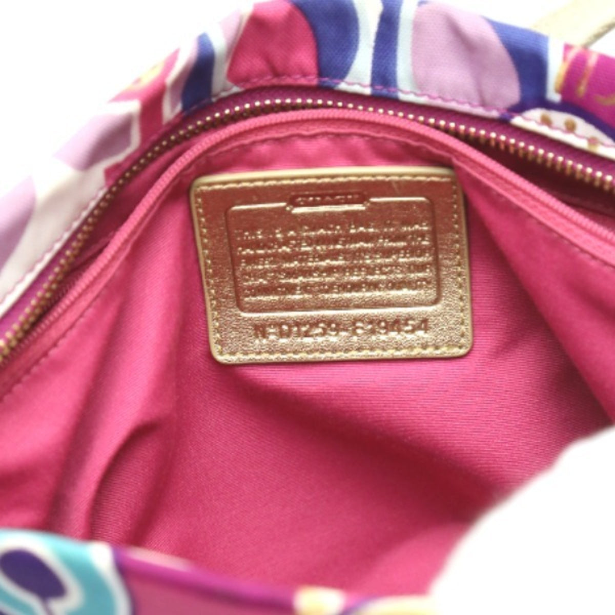Coach Signature Multi-Color Canvas Leather Shoulder Bag (Pre-Owned)