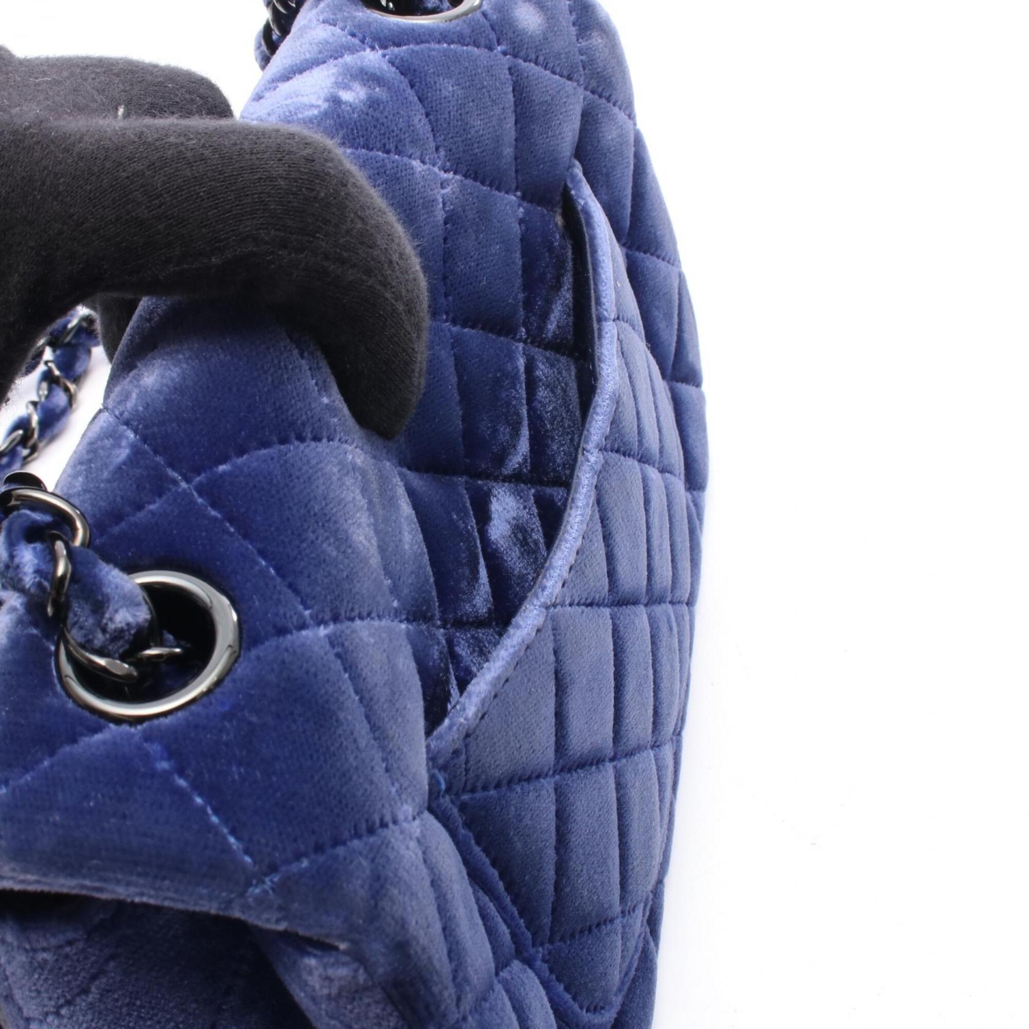 Chanel Blue Fabric Handbag Shoulder Bag (Pre-Owned)