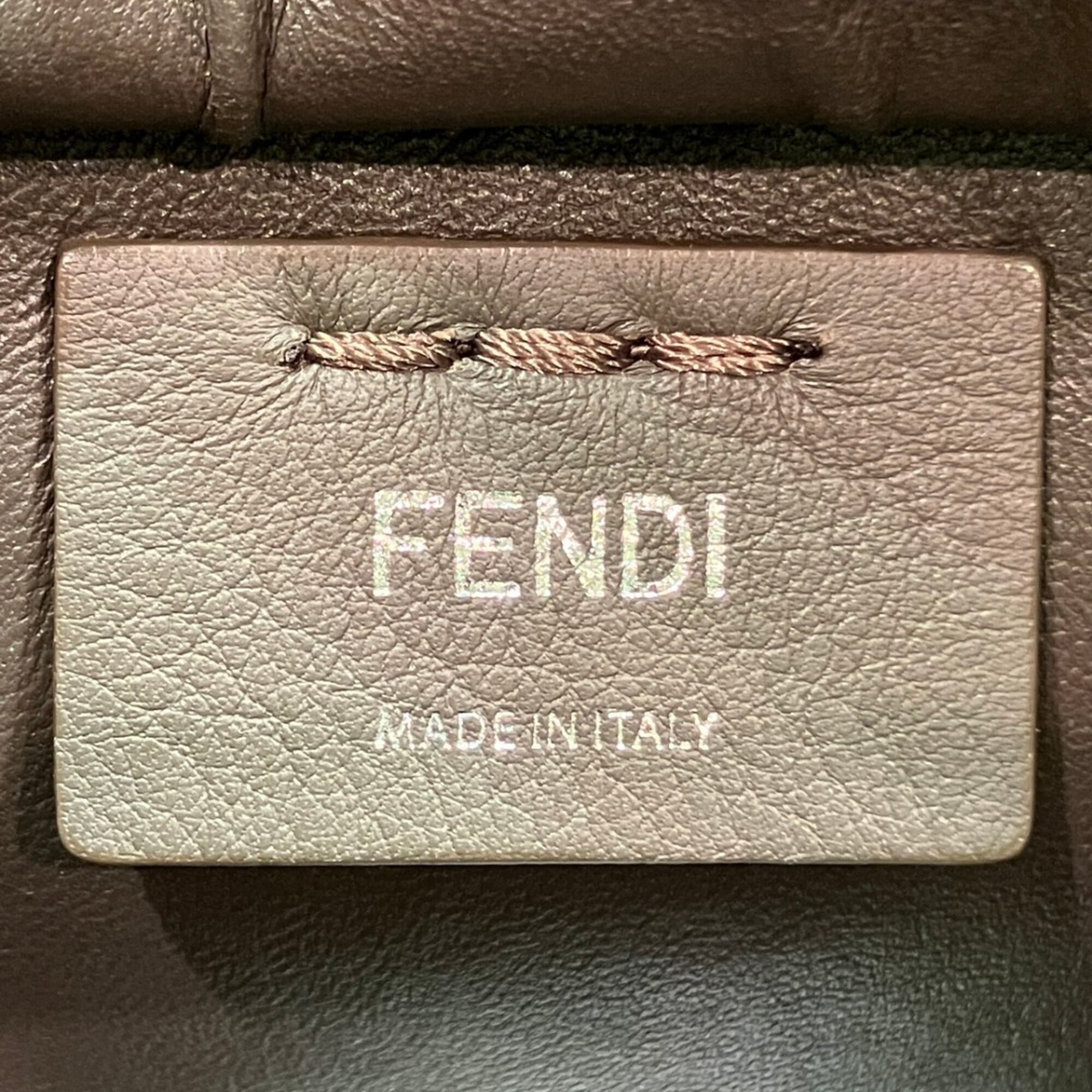 Fendi Gray Green Orange Leather Handbag (Pre-Owned)