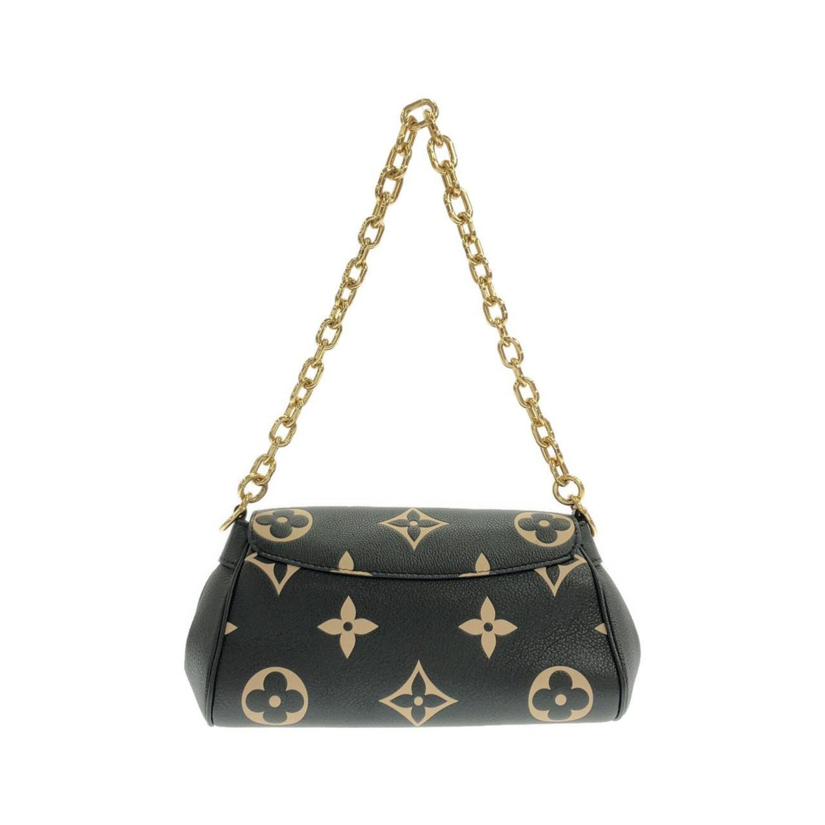 Louis Vuitton Beige Black Leather Shoulder Bag (Pre-Owned)