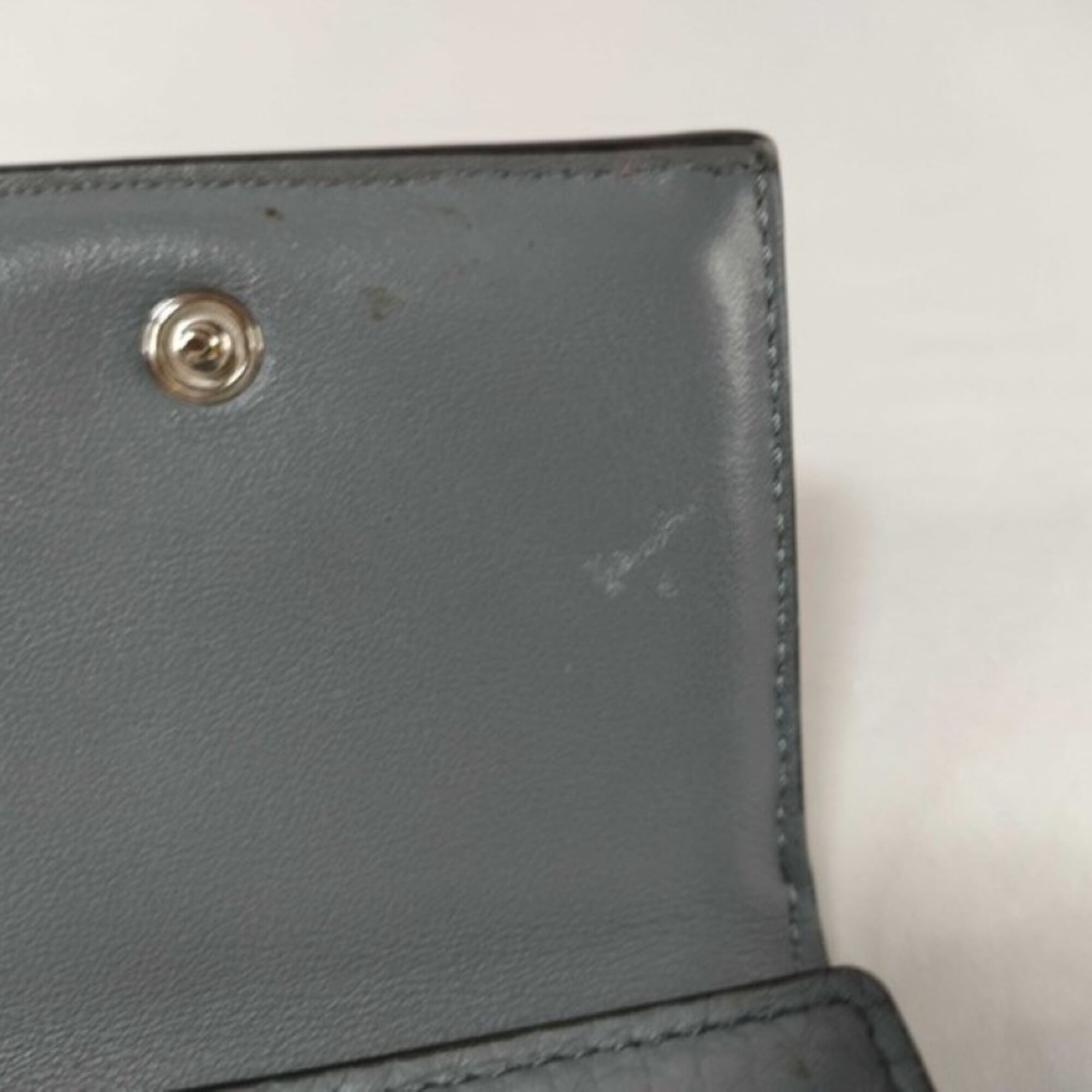 Fendi Gray Leather Wallet (Tri-Fold) (Pre-Owned)
