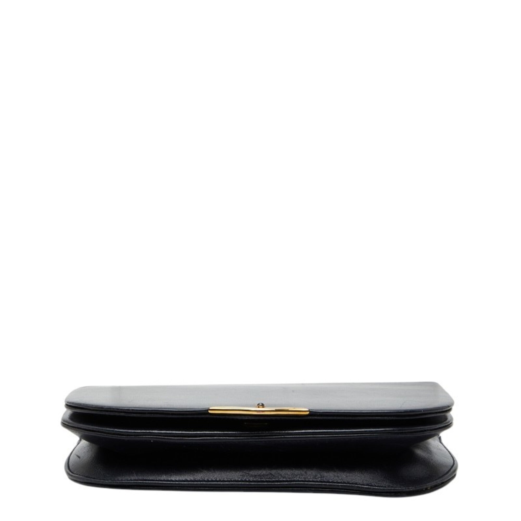 Cartier Sapphire Line Black Leather Shoulder Bag (Pre-Owned)