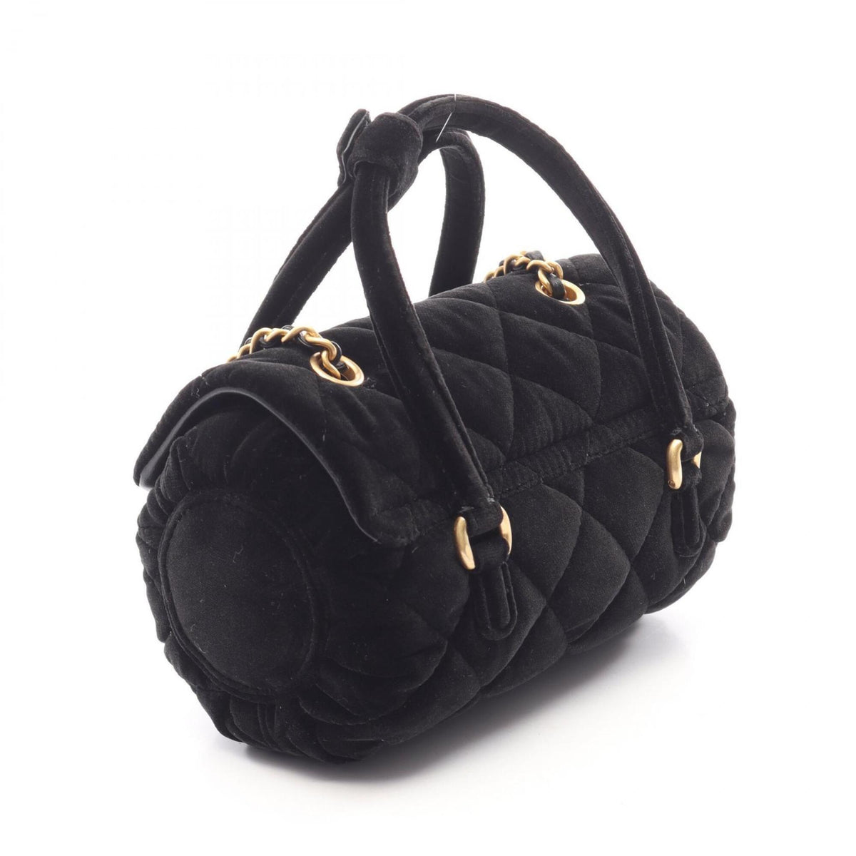 Chanel Matelasse Black Fabric Handbag Shoulder Bag (Pre-Owned)