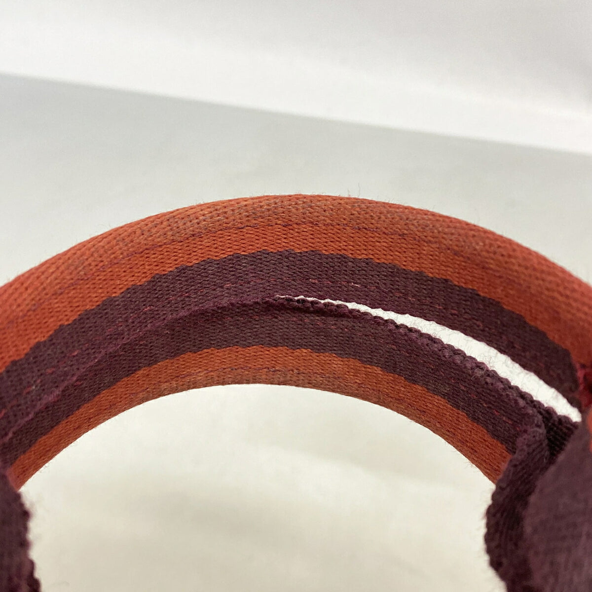 Hermes Red Color Canvas Handbag (Pre-Owned)