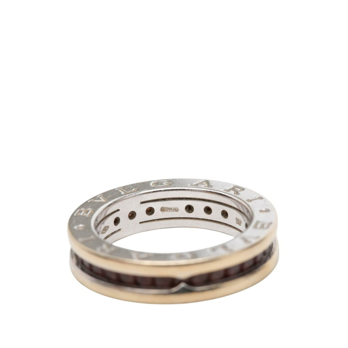 Bvlgari B.Zero1 Silver Pink White Gold (18K) Band Ring (Pre-Owned)