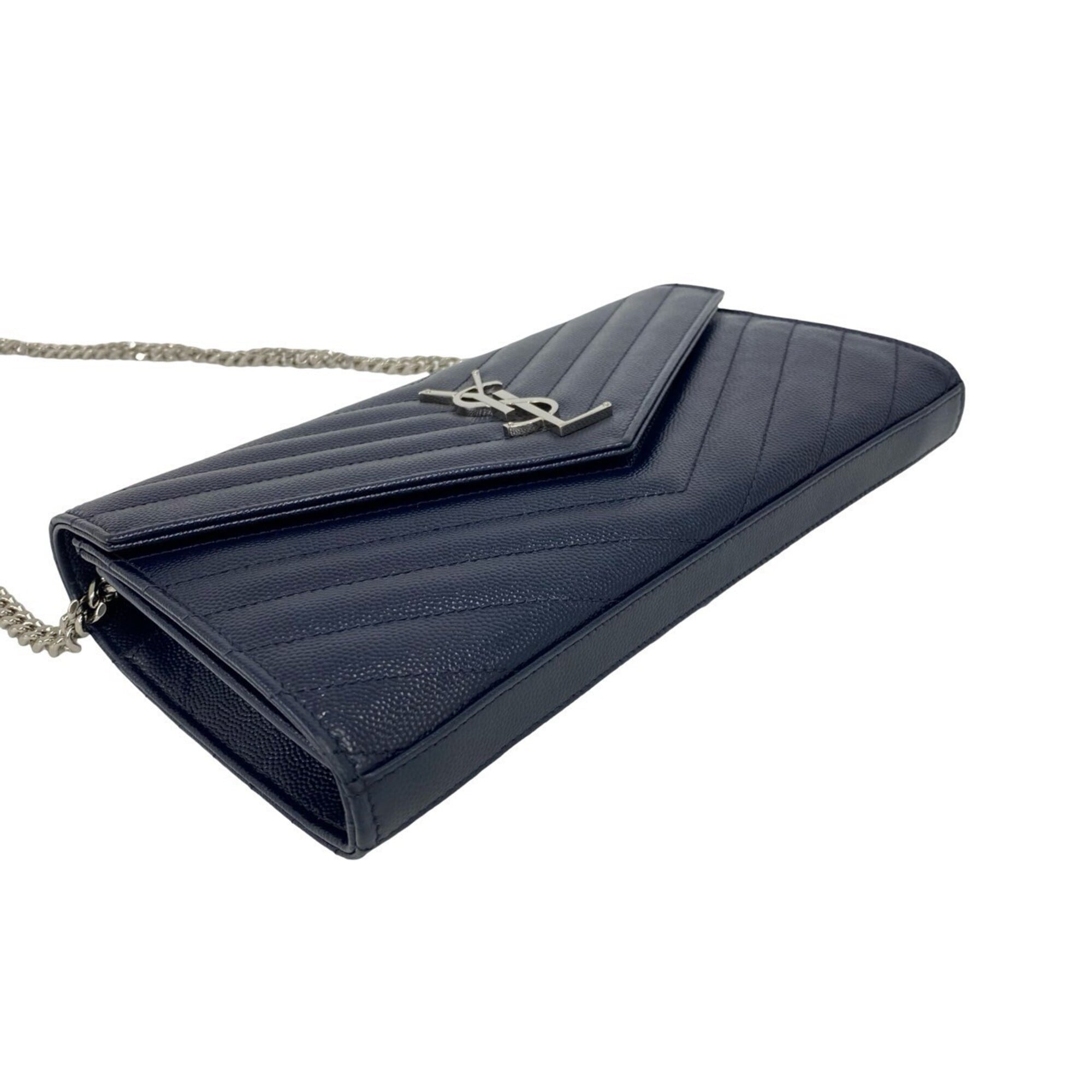 Saint Laurent Navy Leather Shoulder Bag (Pre-Owned)