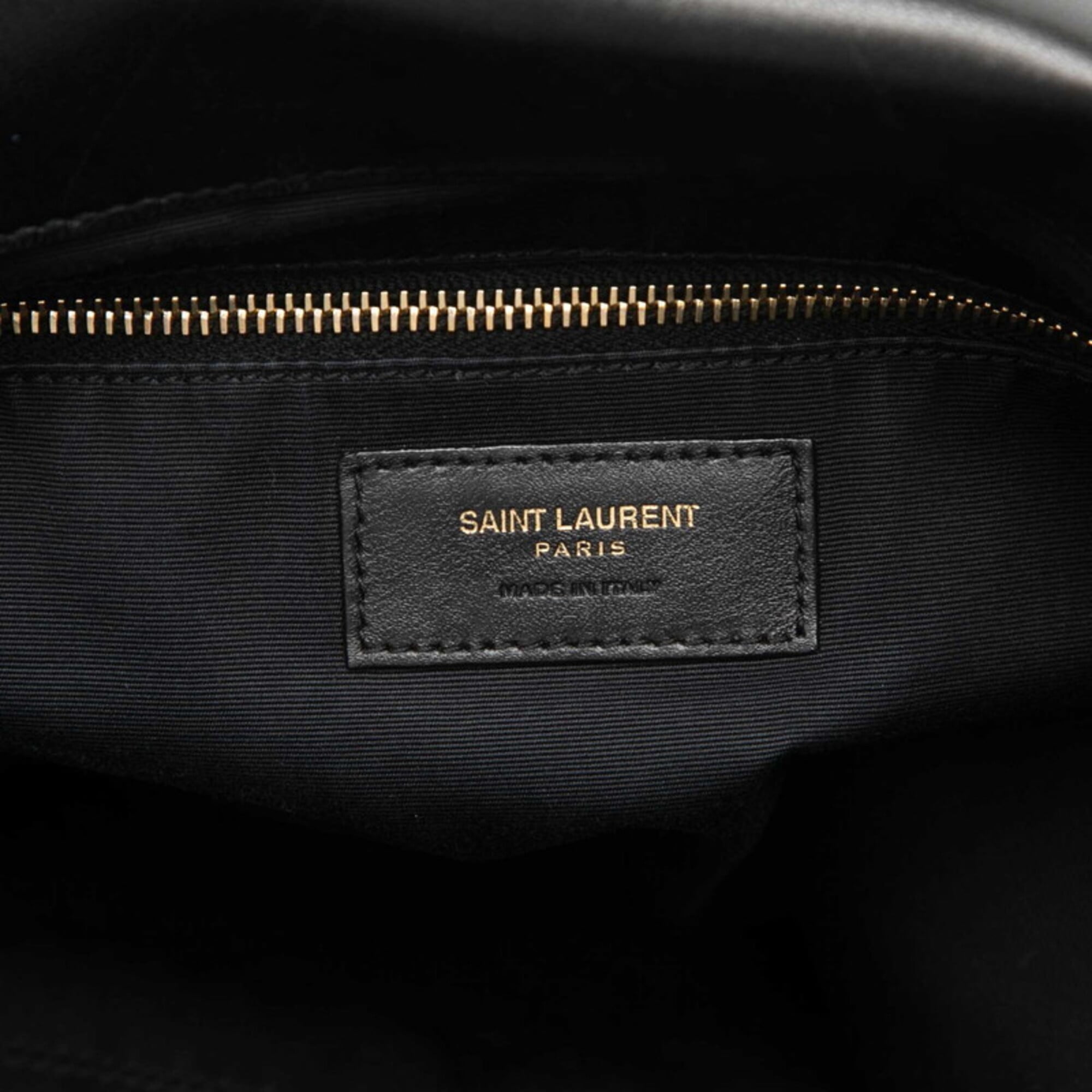 Saint Laurent Black Leather Pouch Shopping Bag Shoulder Bag Tote Bag (Pre-Owned)