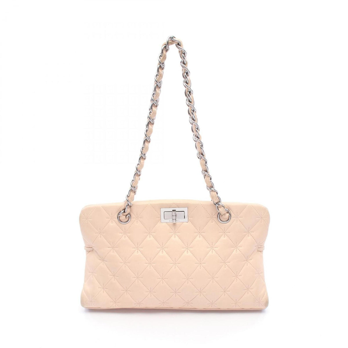 Chanel 2.55 Beige Leather Handbag Shoulder Bag (Pre-Owned)
