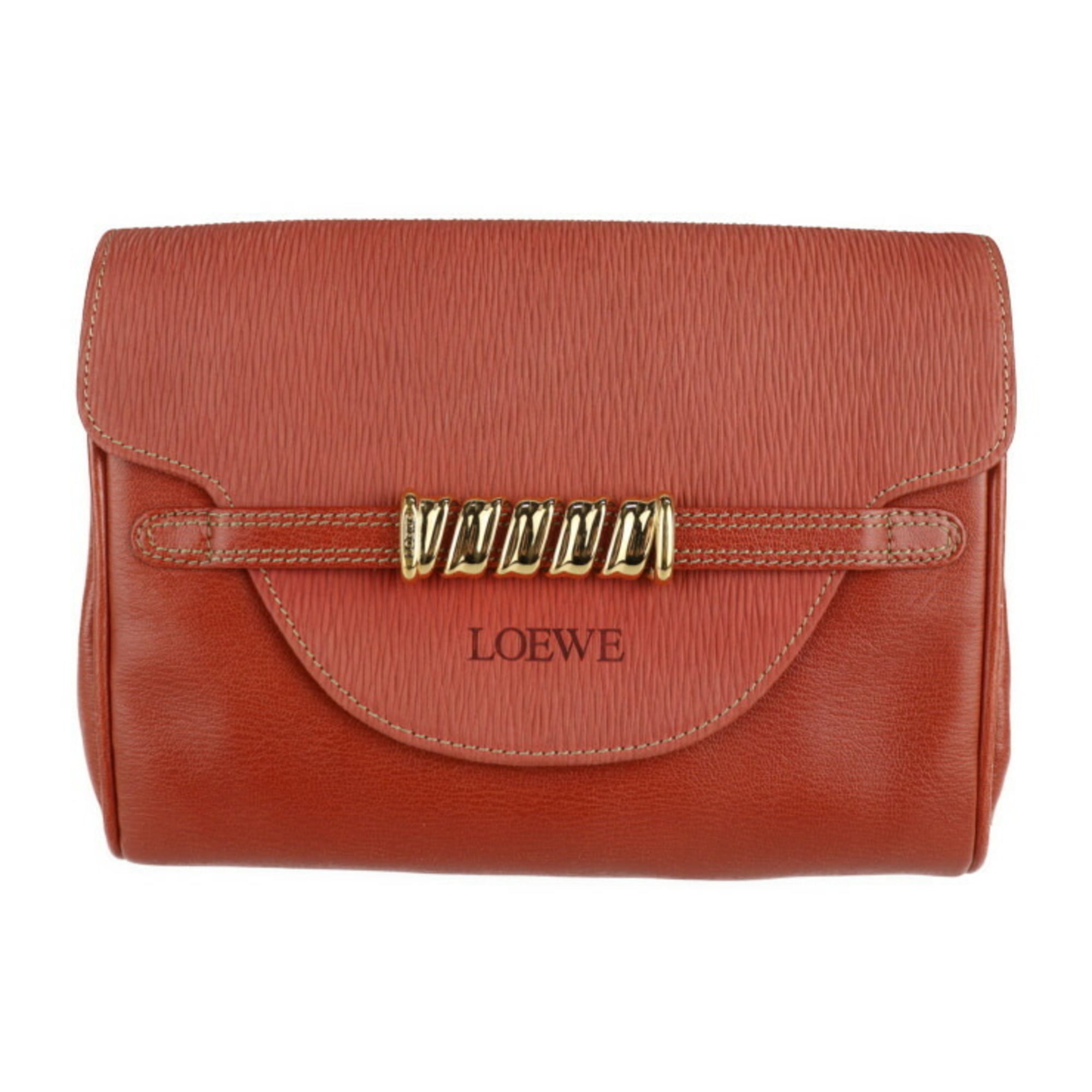 Loewe Leather Clutch Bag Handbag (Pre-Owned)