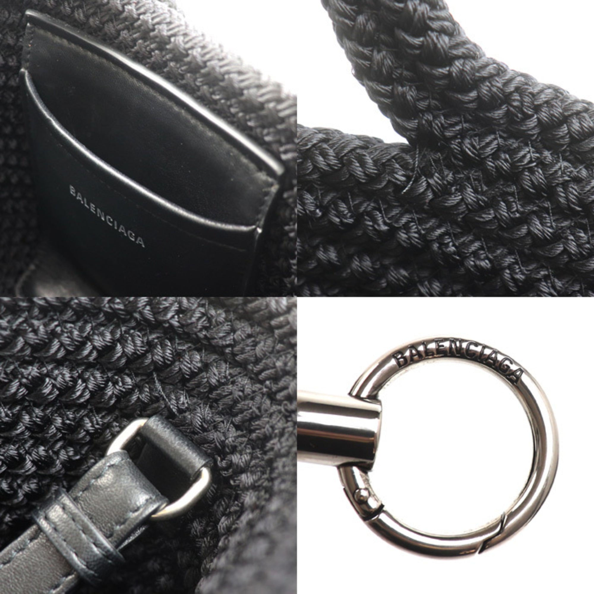 Balenciaga Black Nylon Leather Shoulder Bag (Pre-Owned)