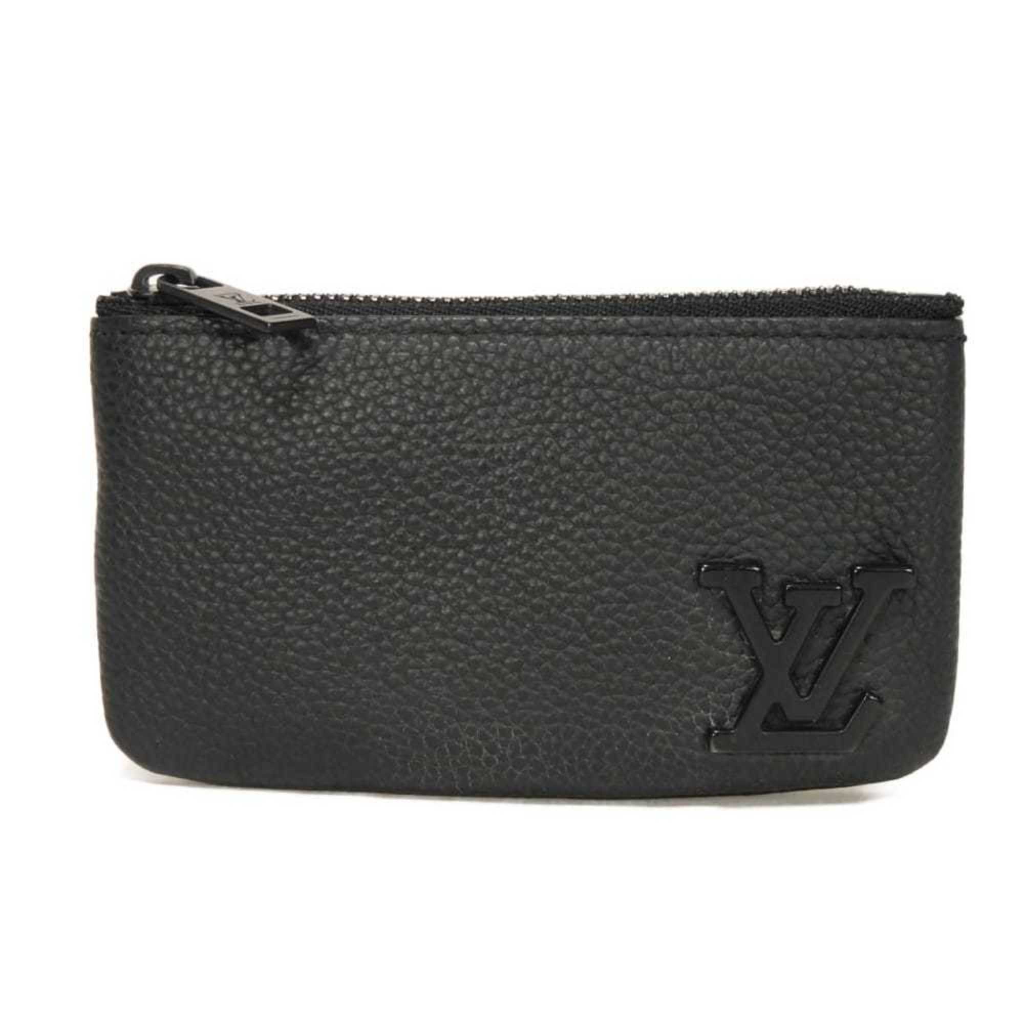 Louis Vuitton Noir Leather Coin Purse/Coin Case (Pre-Owned)