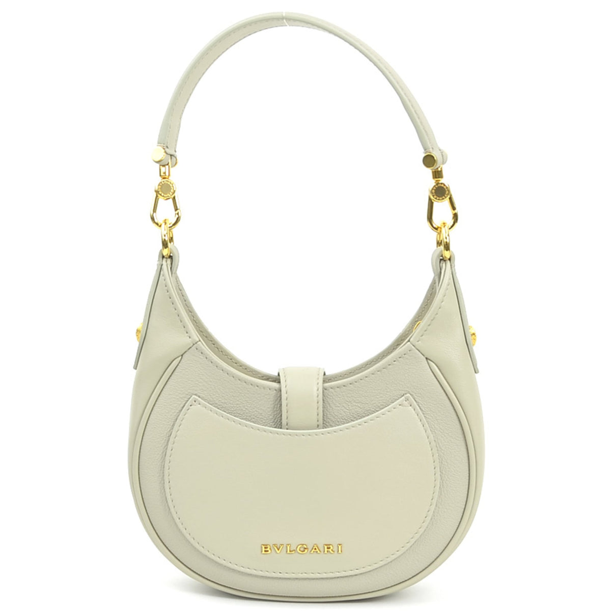 Bvlgari Grayish Leather Handbag Shoulder Bag (Pre-Owned)