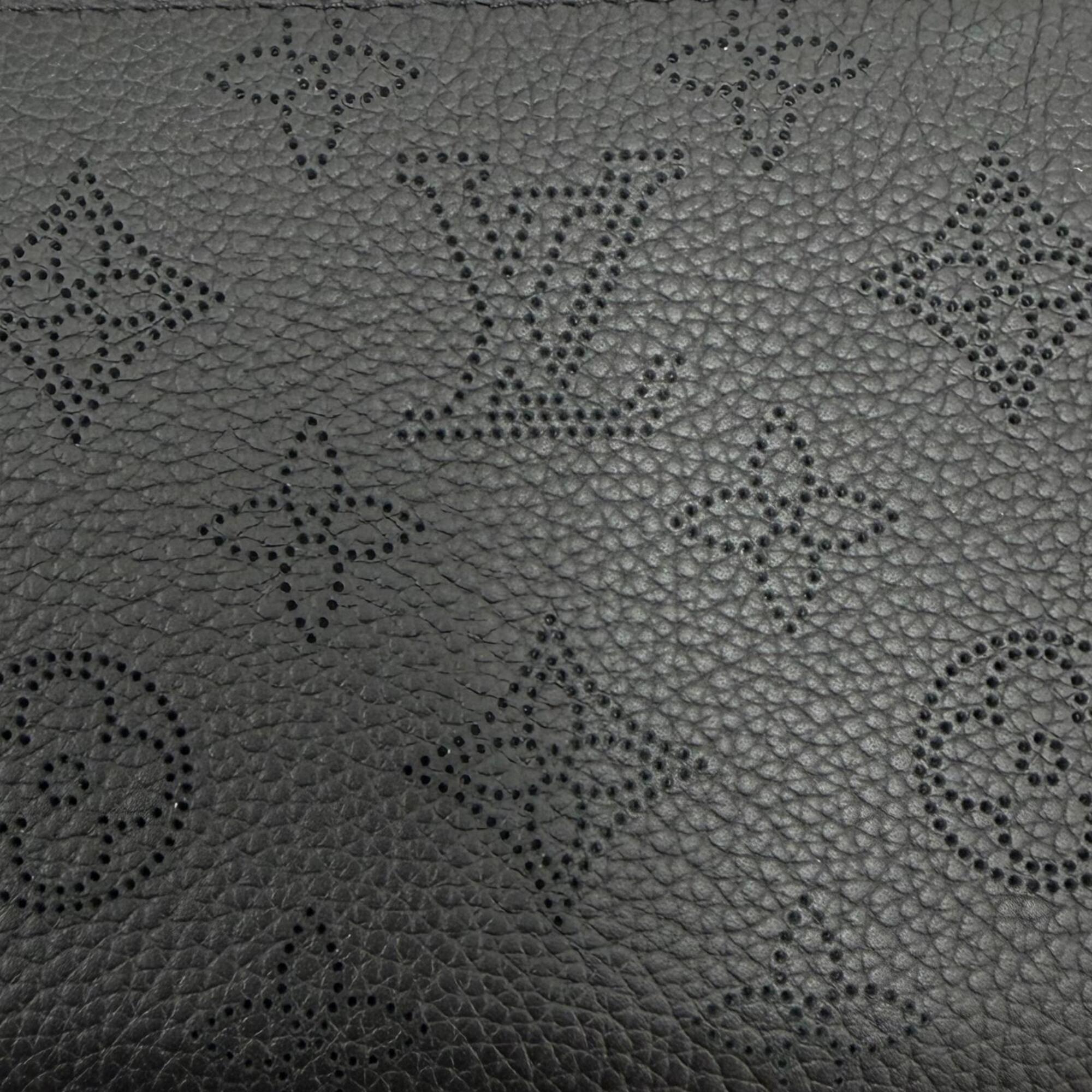 Louis Vuitton Black Mahina Leather Long Wallet (Bi-Fold) (Pre-Owned)