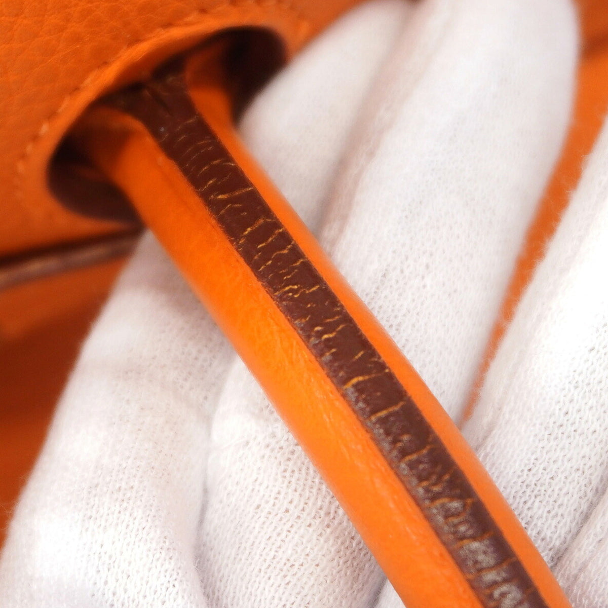 Hermes Orange Togo Leather Handbag (Pre-Owned)
