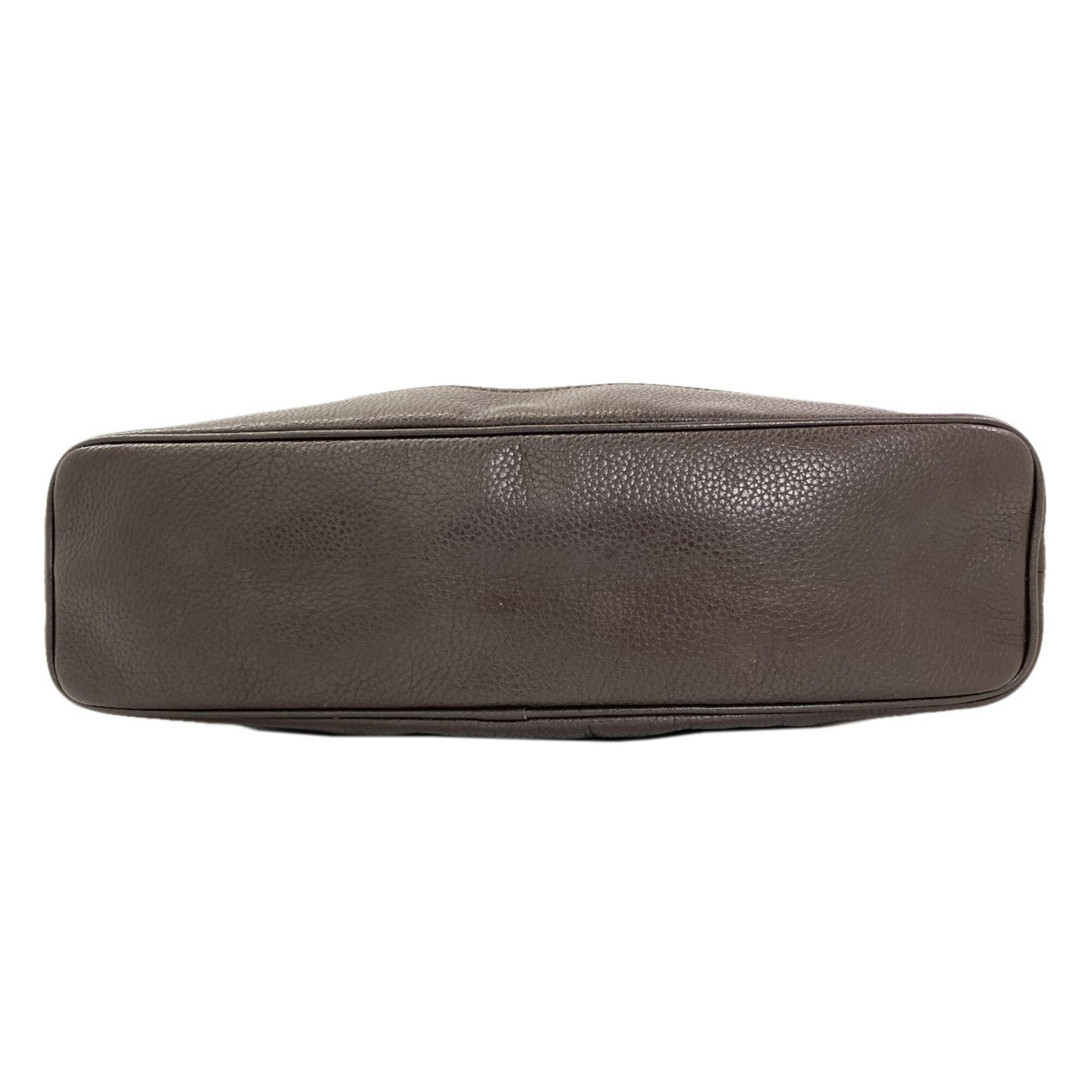 Longchamp Dark Brown Leather Shoulder Bag (Pre-Owned)