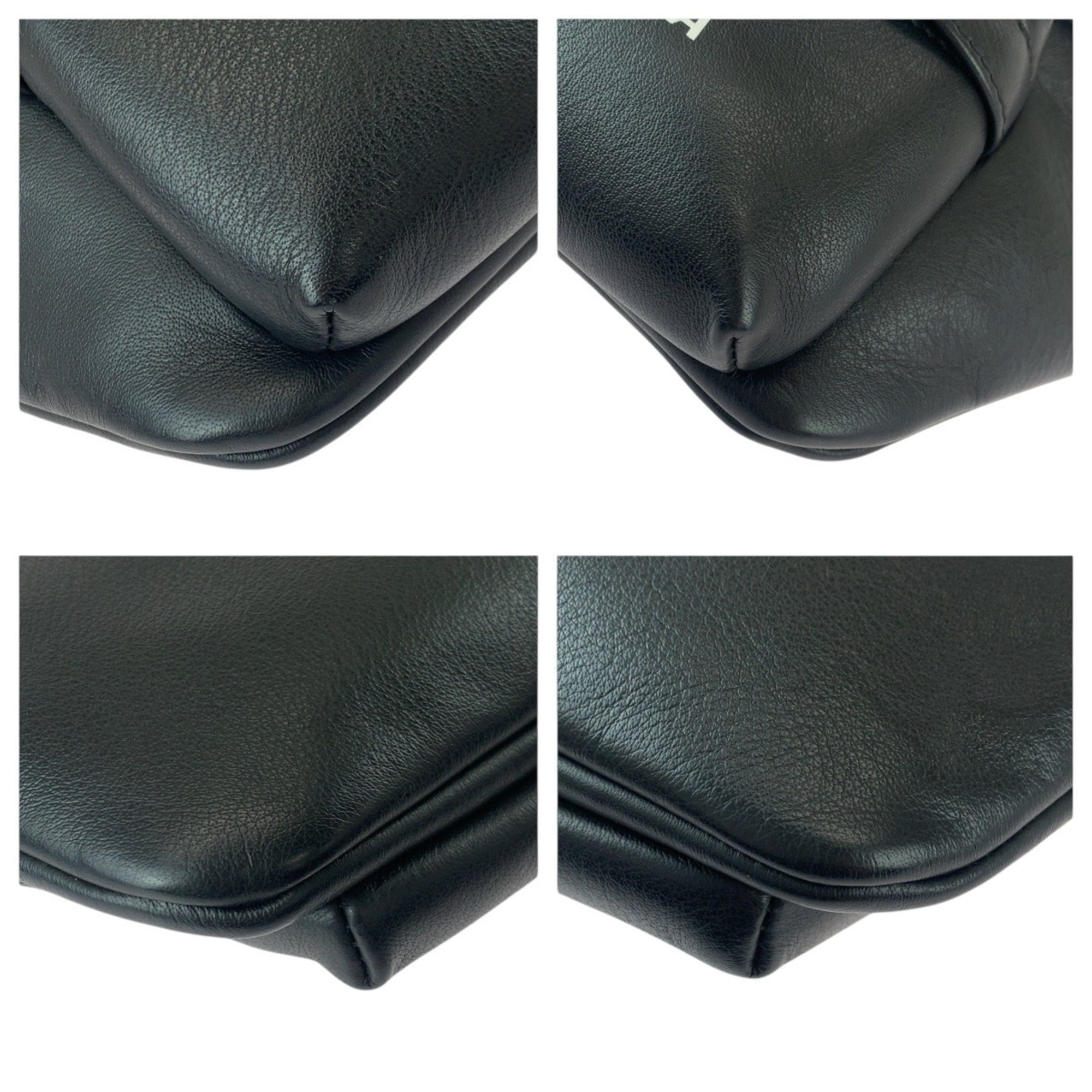 Balenciaga Black White Leather Fanny Pack Sling Bag (Pre-Owned)
