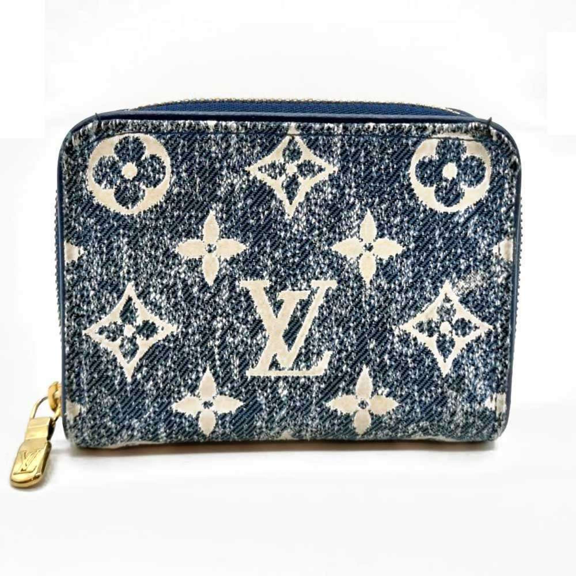 Louis Vuitton Monogram Blue Jacquard Denim Coin Purse/Coin Case (Pre-Owned)
